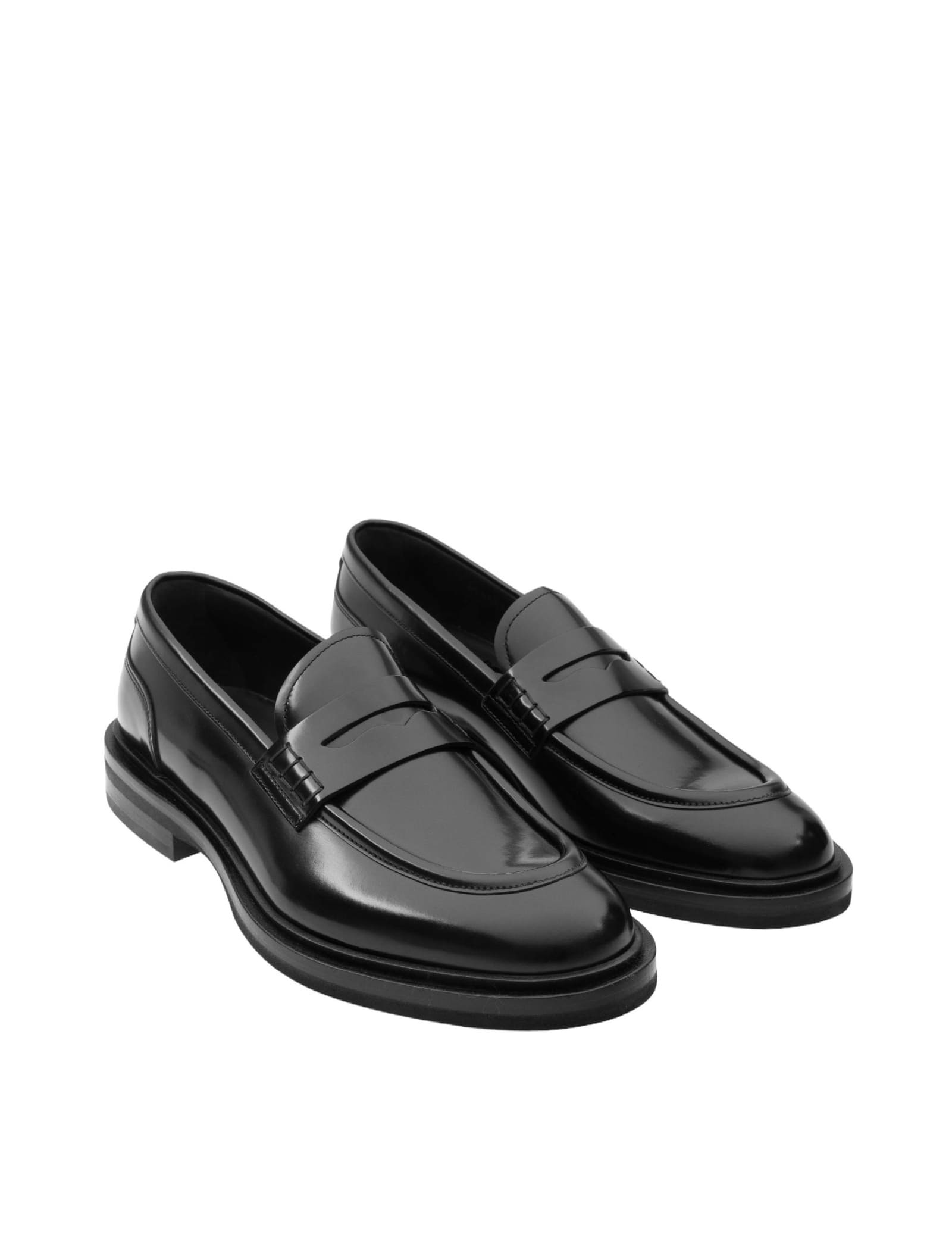 Shop Dolce & Gabbana Altavilla Loafers In Black Leather