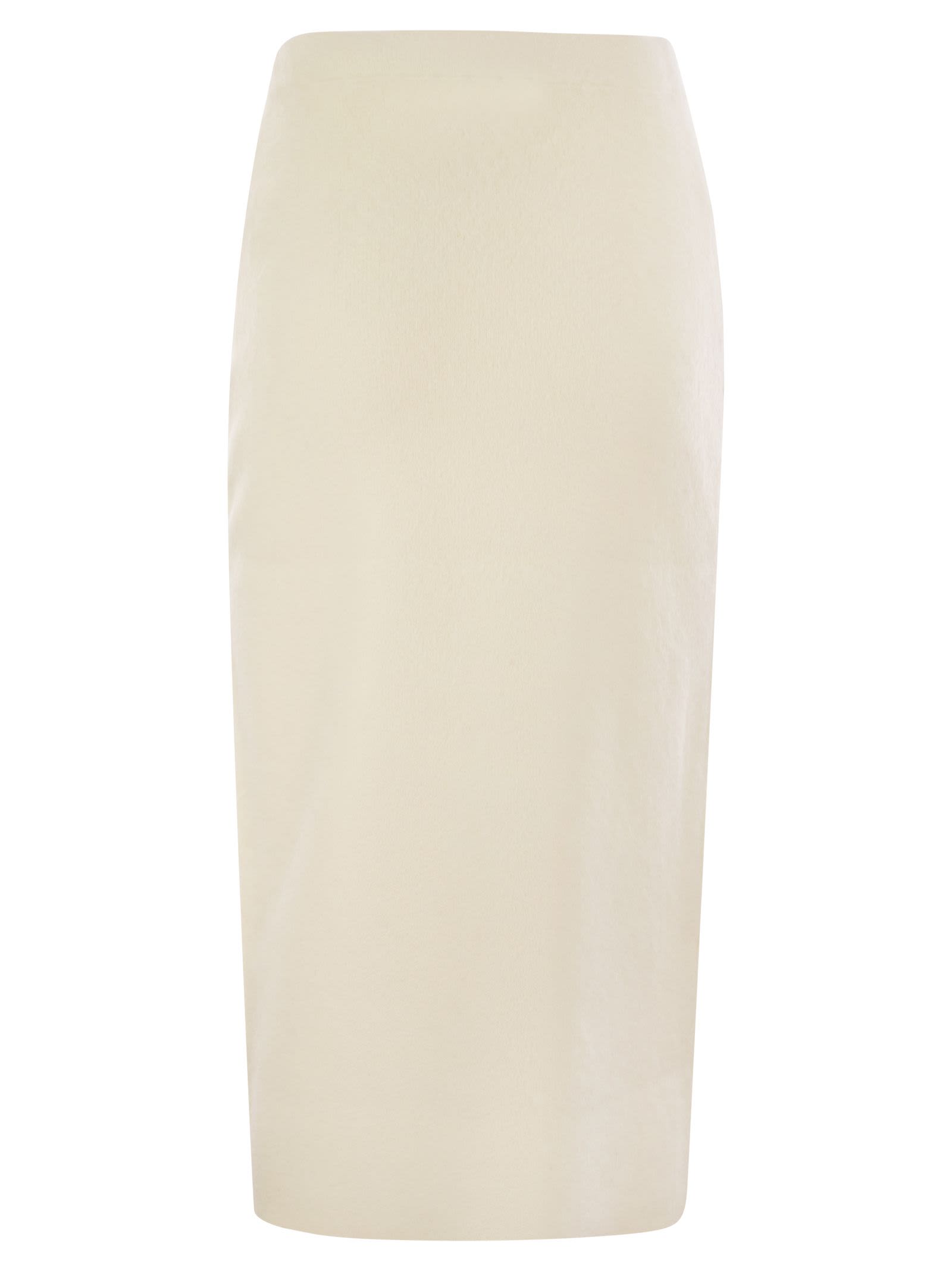 Shop Fabiana Filippi Brushed Mohair Skirt In White