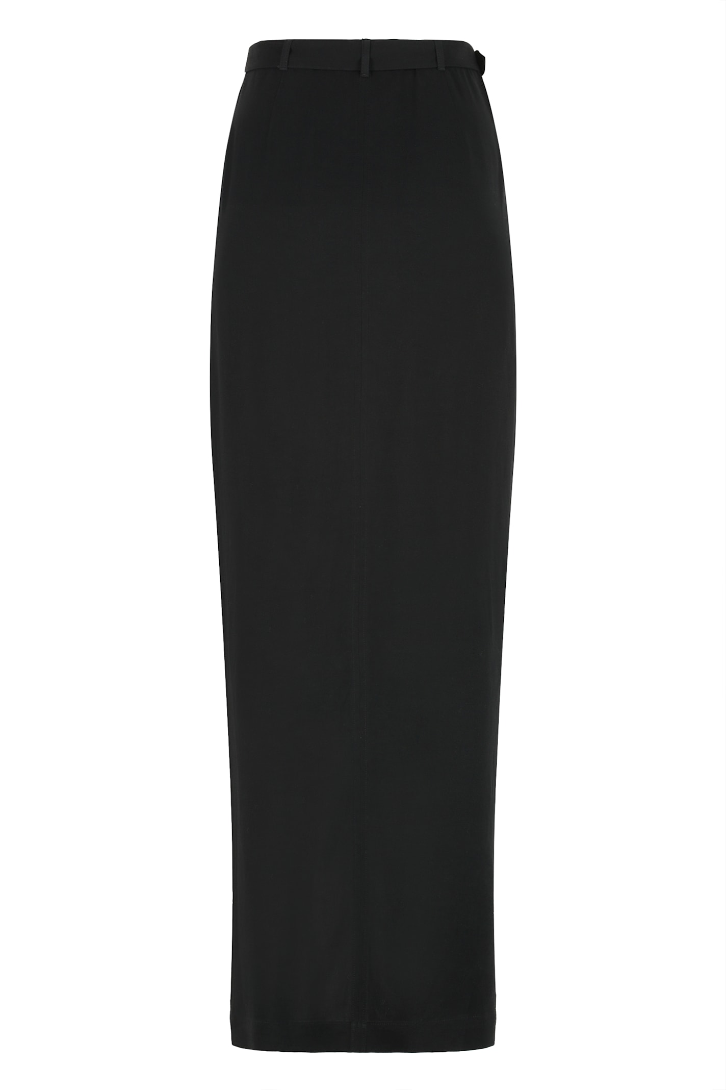 Versace Jeans Couture Long Skirt With Belted Waist And Double-breasted Buttons In Black