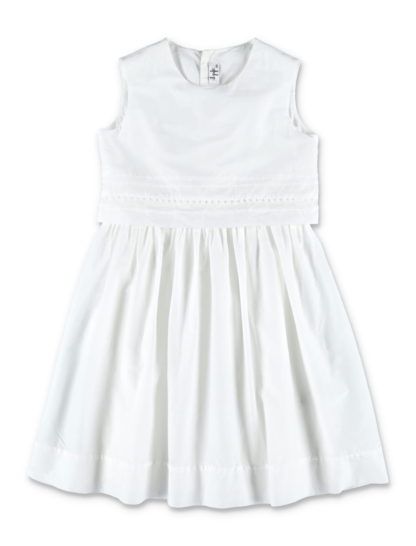 Shop Il Gufo Cotton Voile Dress In White