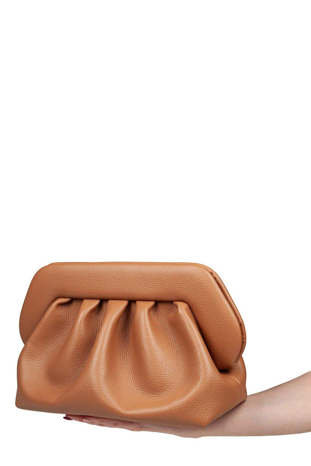 Themoirè Macadamia Vegan Pu Clutch In Beige
