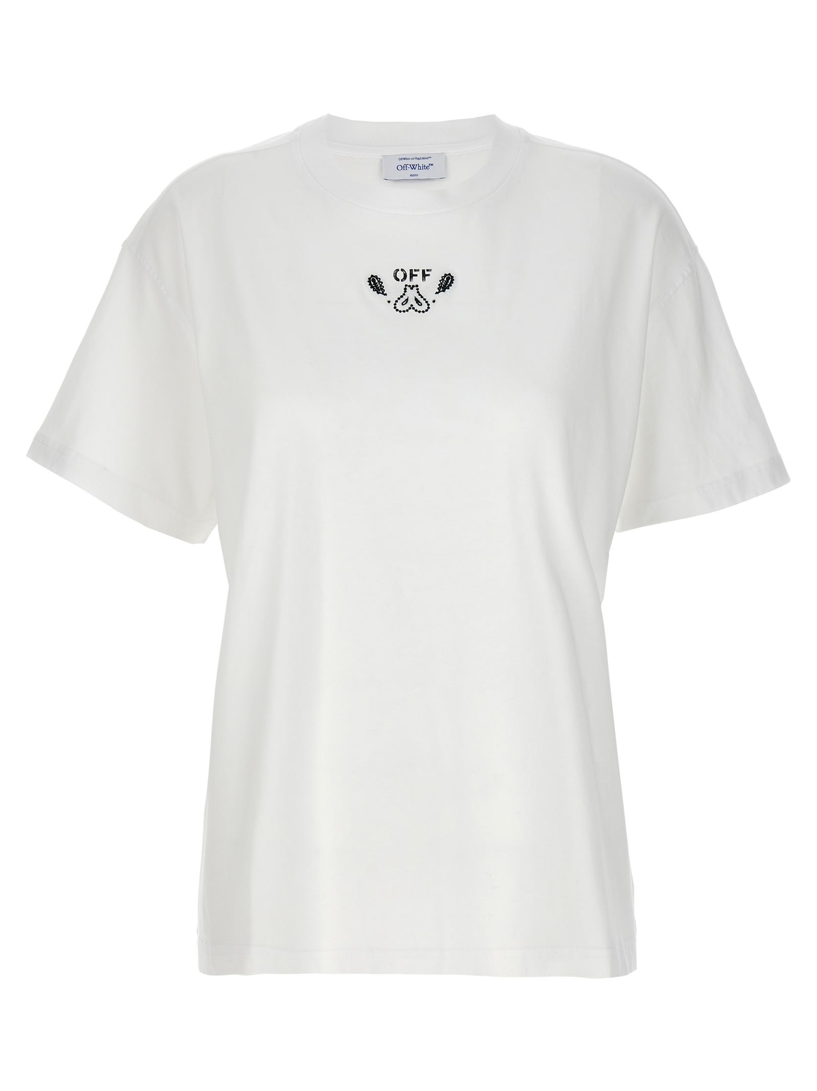 Shop Off-white Embr Bandana Arrow T-shirt In White/black