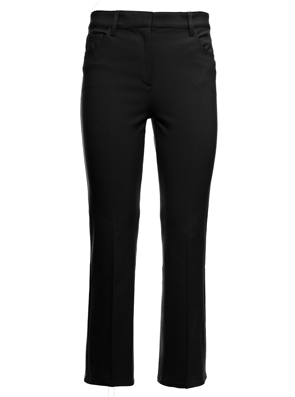 Theory Womans Black Cotton Blend Trousers