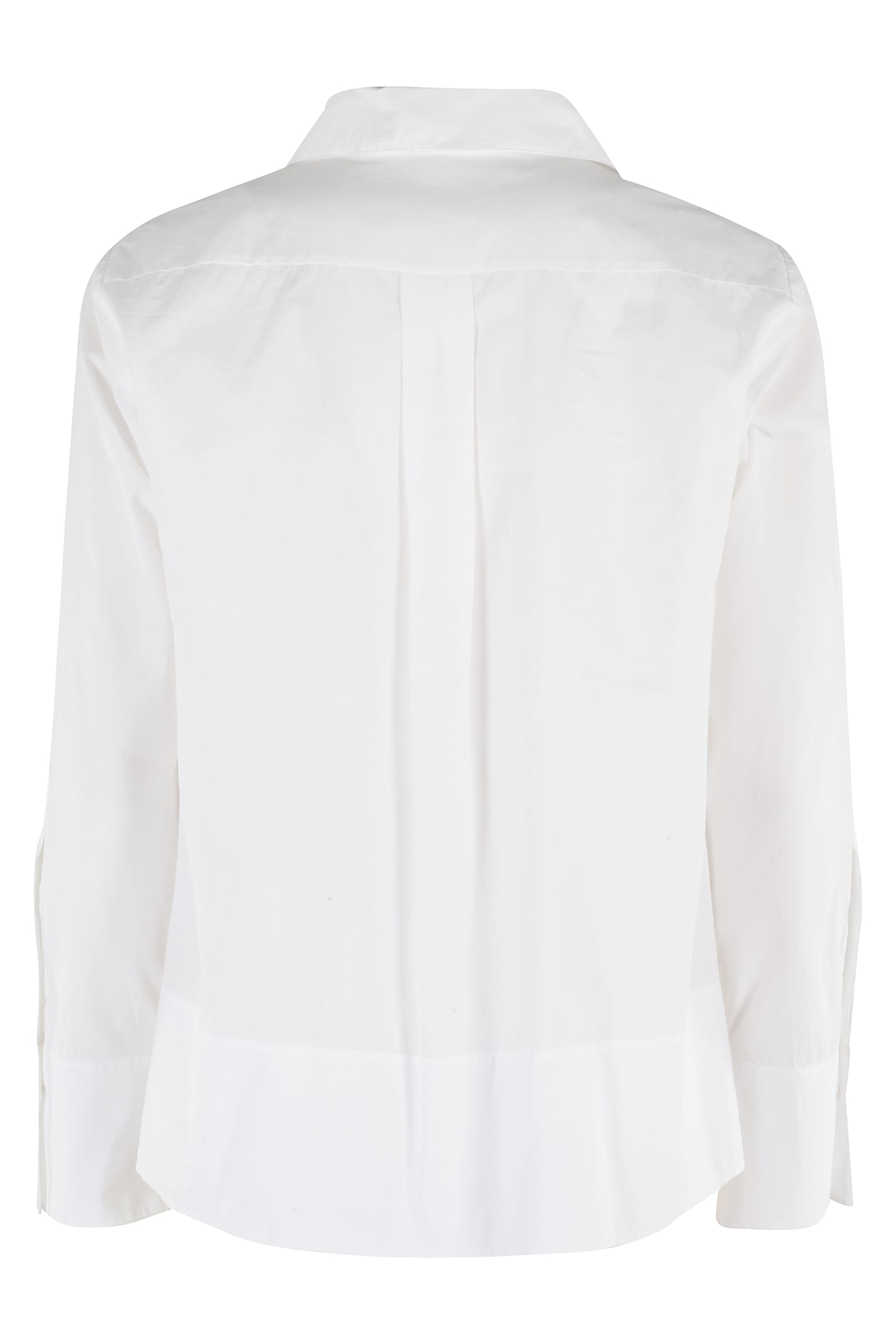 Seventy Plain Poplin Shirt With Stone Embroidery In Bianco