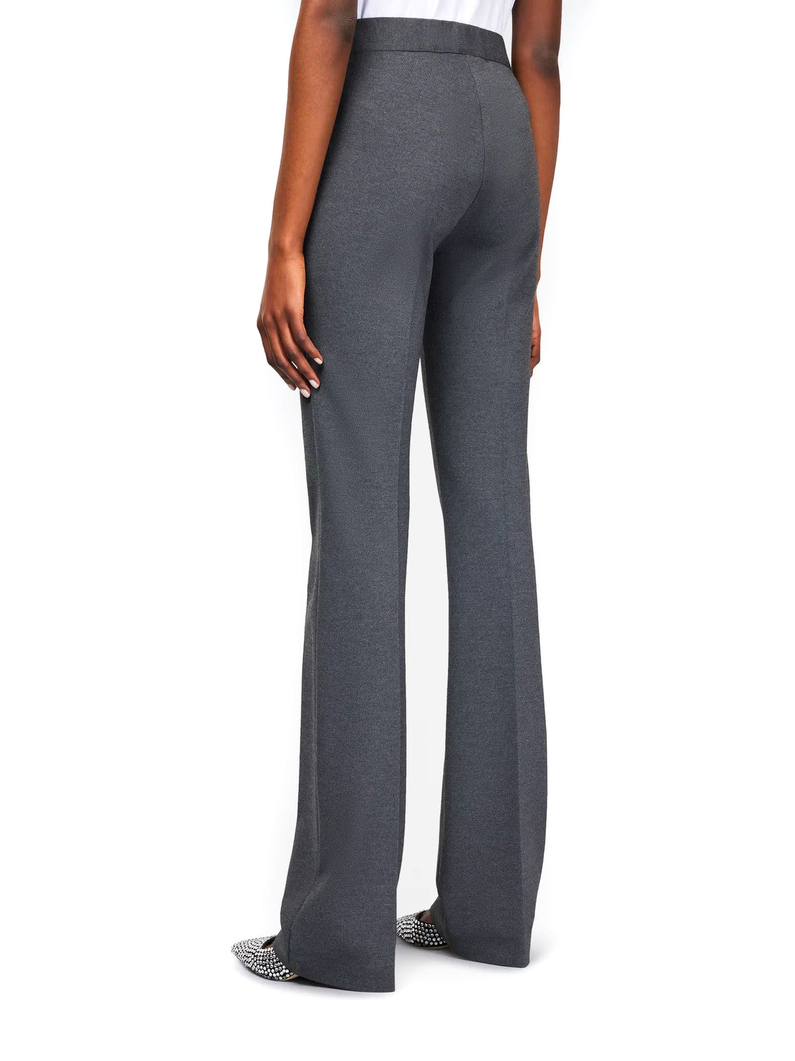 Shop Semicouture Milano Stitch Trumpet Trousers In Grey