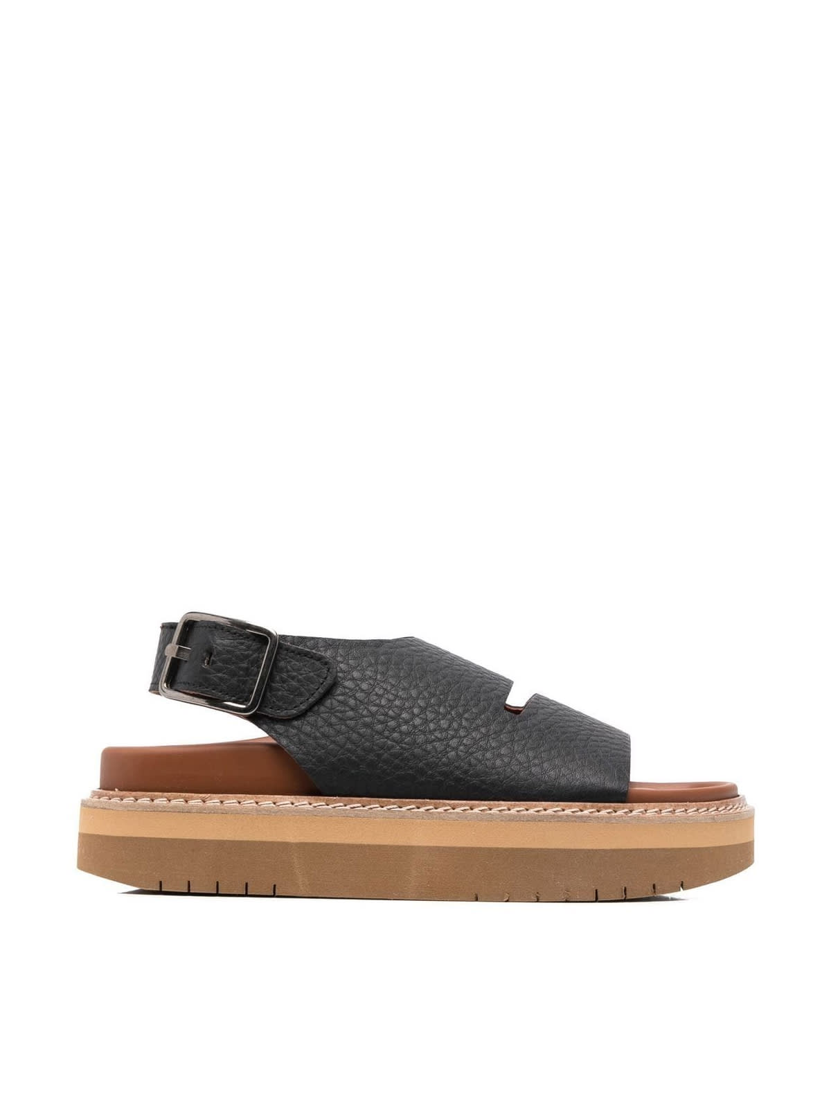 Sofie d'Hoore Leather Platform Sandals With Fussbett