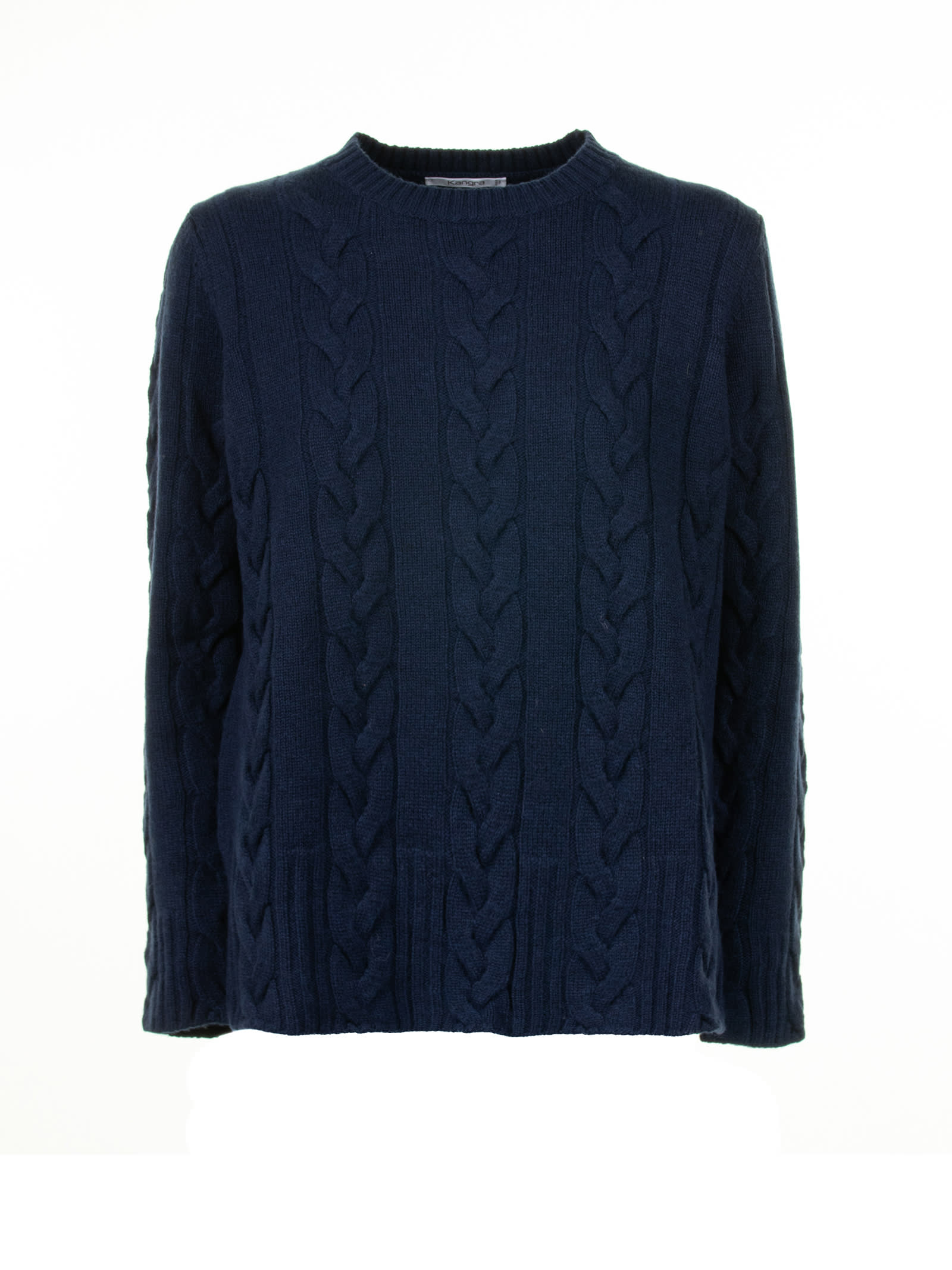 Kangra Navy Blue Braid Crewneck Sweater