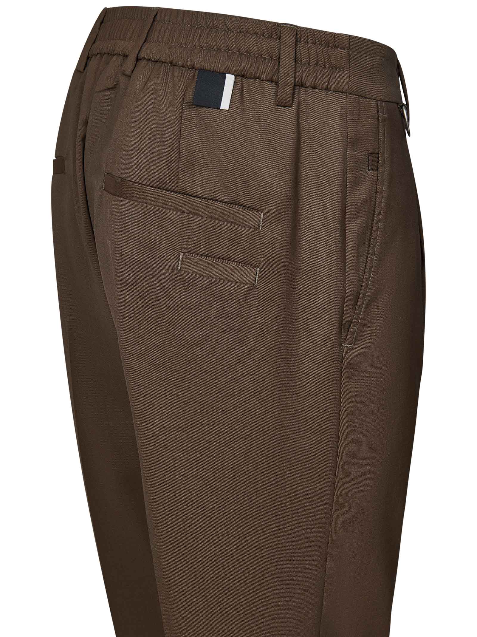 Shop Low Brand Riviera Elastic Trousers In Brown