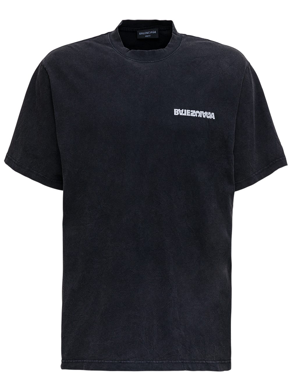Balenciaga Black Cotton T-shirt With Logo Print