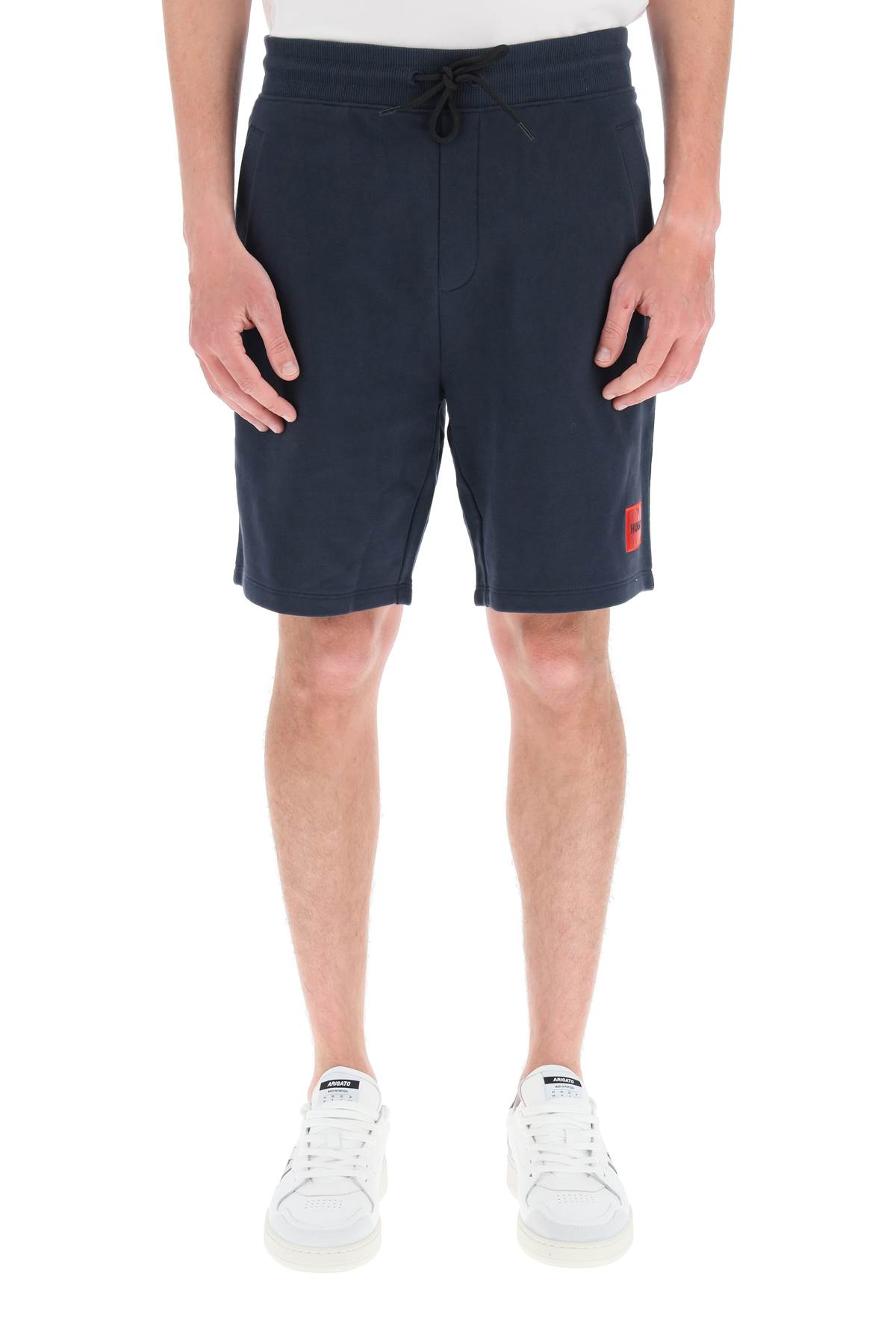 Shop Hugo Boss Diz Sweat Shorts In Dark Blue (blue)