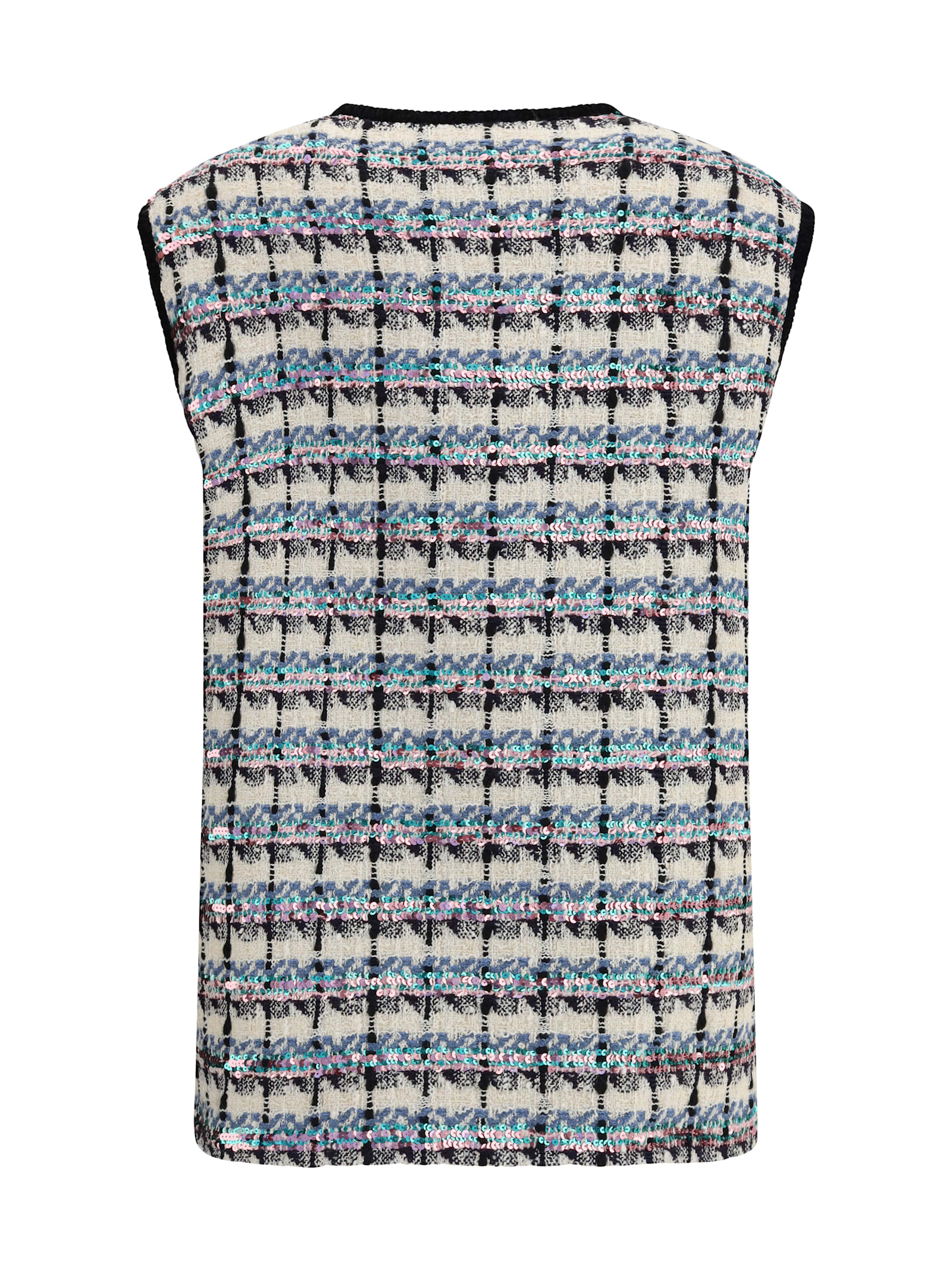 Valentino Sequined Tweed Vest For Chic Looks