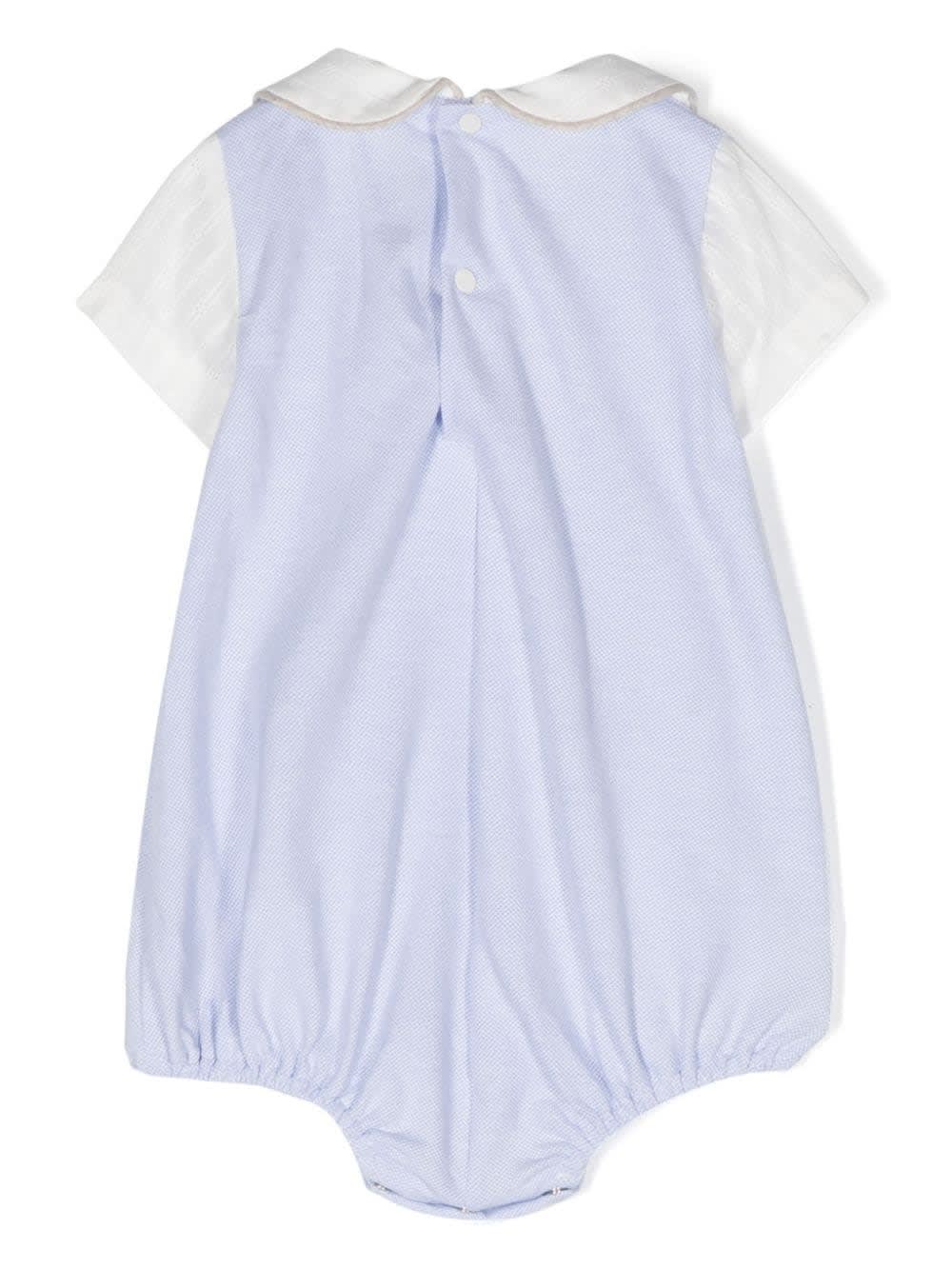 Shop La Stupenderia Tutina Con Colletto Peter Pan In Light Blue