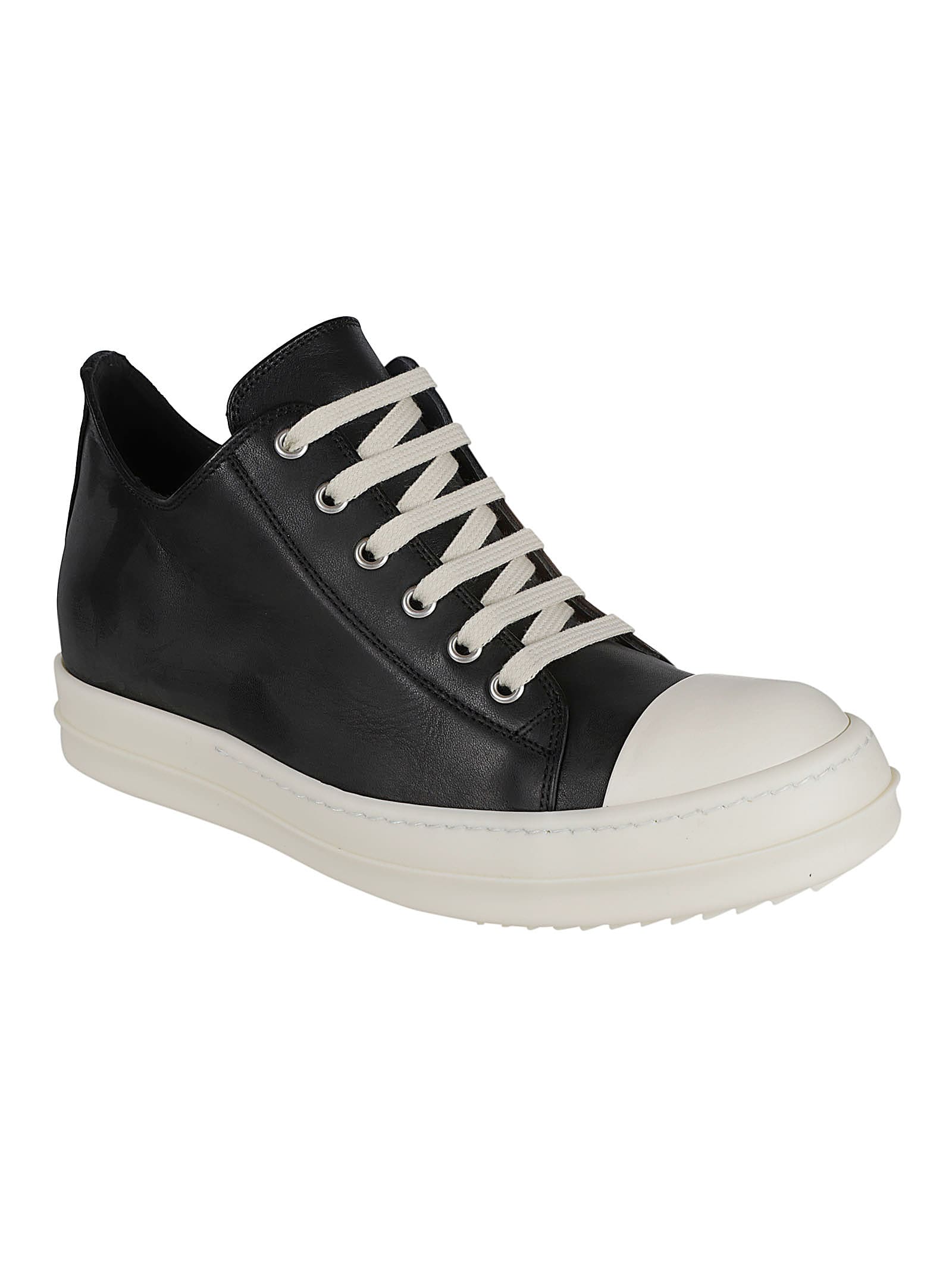 Shop Rick Owens Low Classic Sneakers In Black