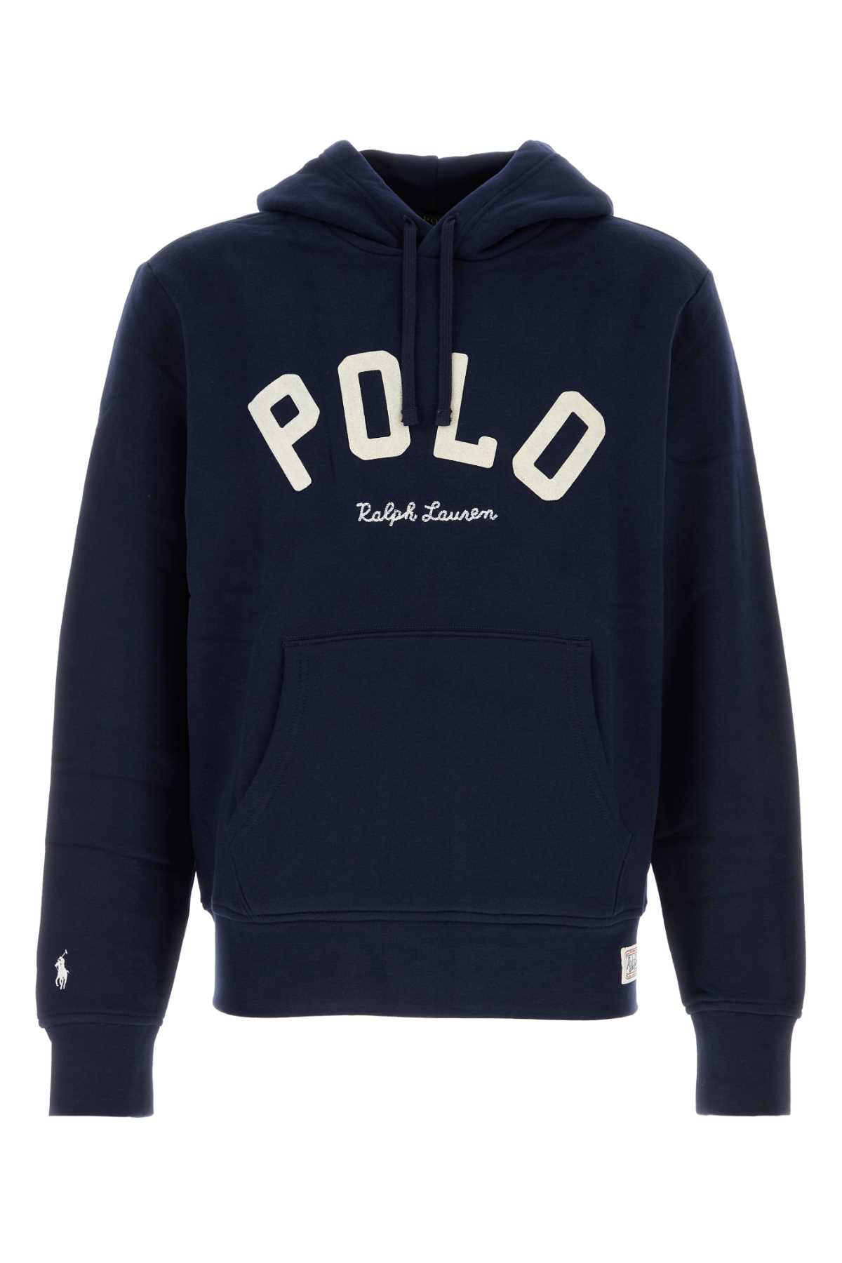 Shop Polo Ralph Lauren Navy Blue Cotton Blend Sweatshirt In Cruisenavy