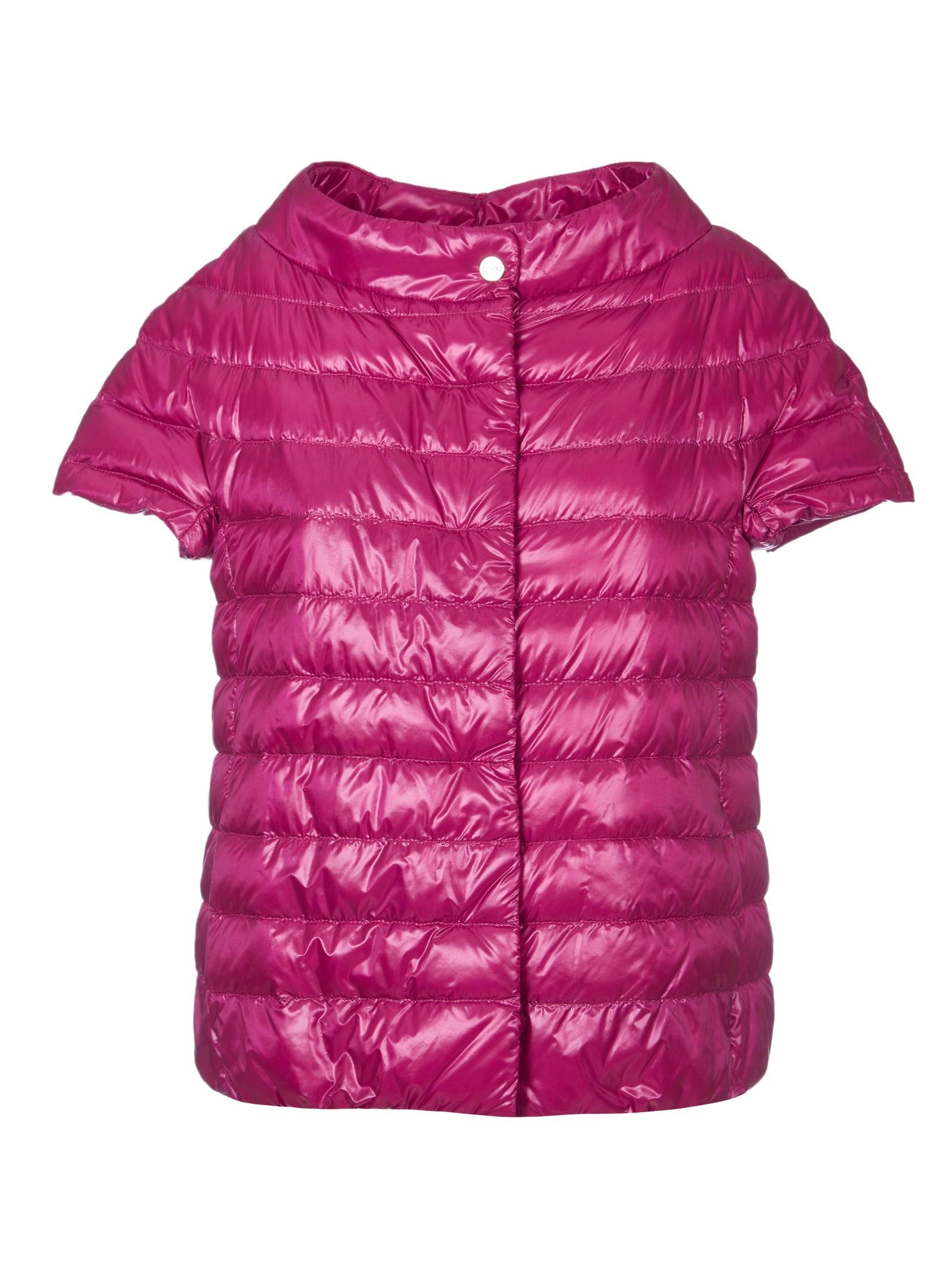 Herno Greta Short-sleeve Puffer Jacket In Fuxia