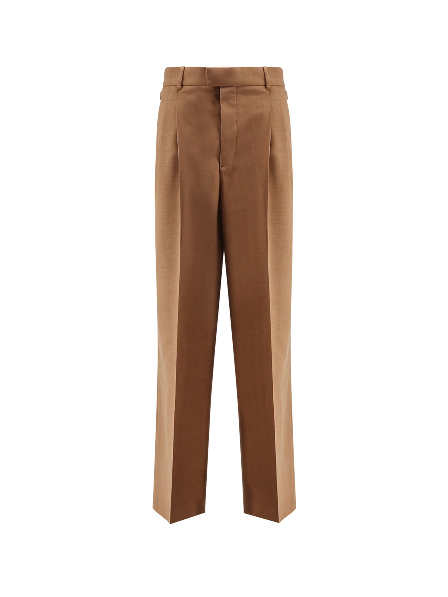 Ami Alexandre Mattiussi Ami Paris Men Virgin Wool Large Trousers In Brown
