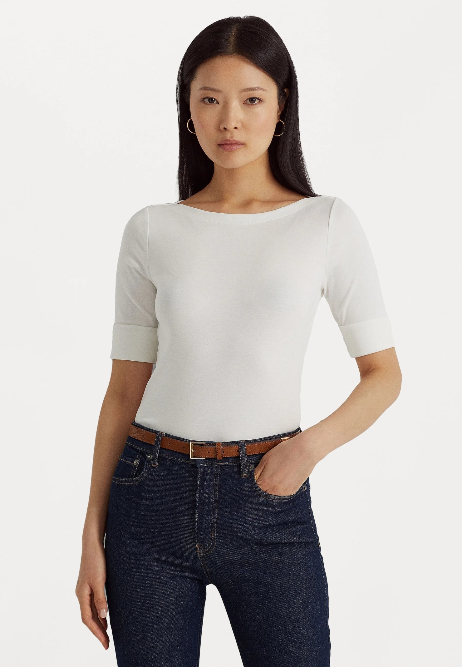Polo Ralph Lauren Judy Elbow Sleeve Knit In White