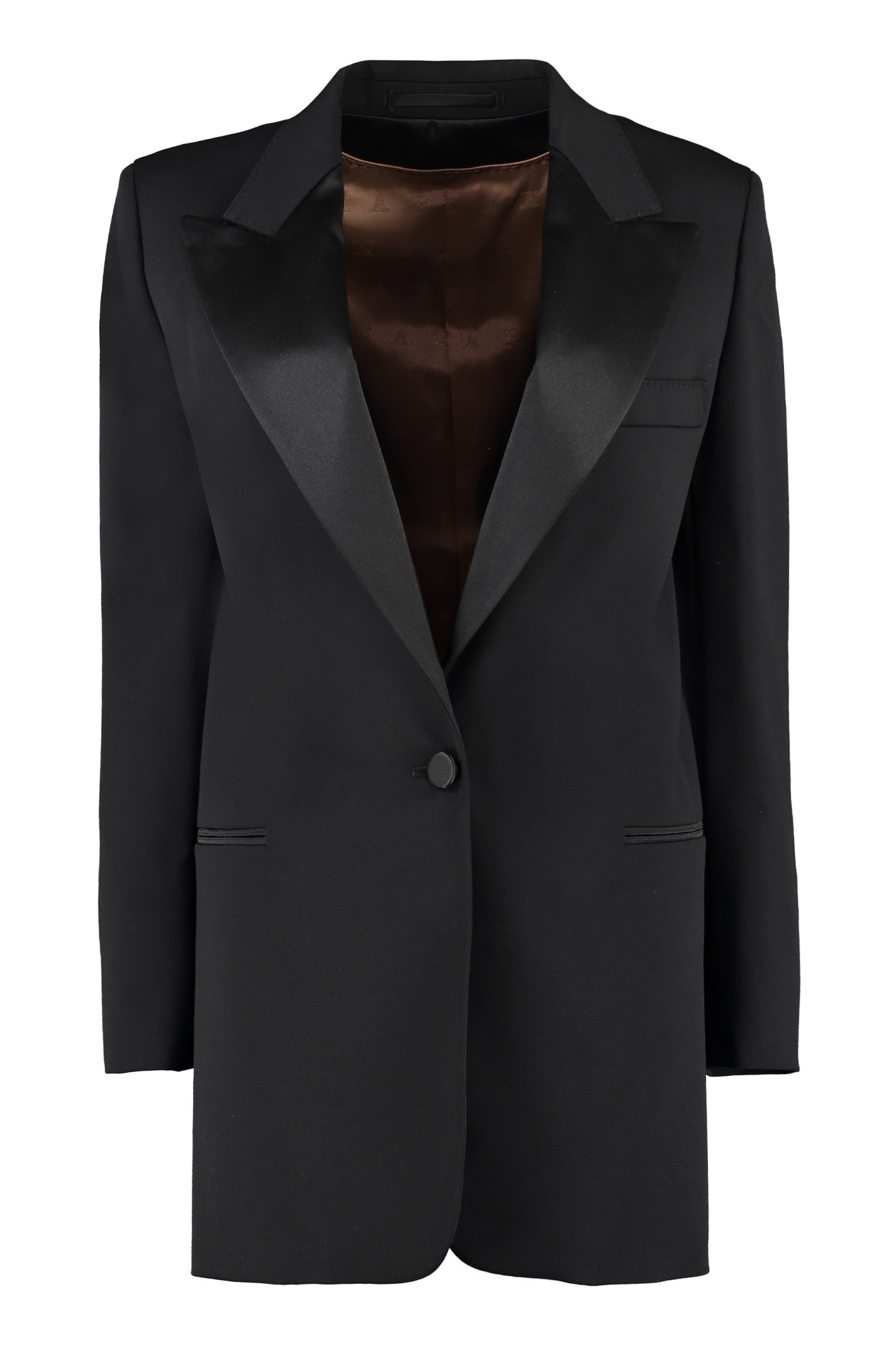 Max Mara Franz Wool Single-breasted Blazer In Black