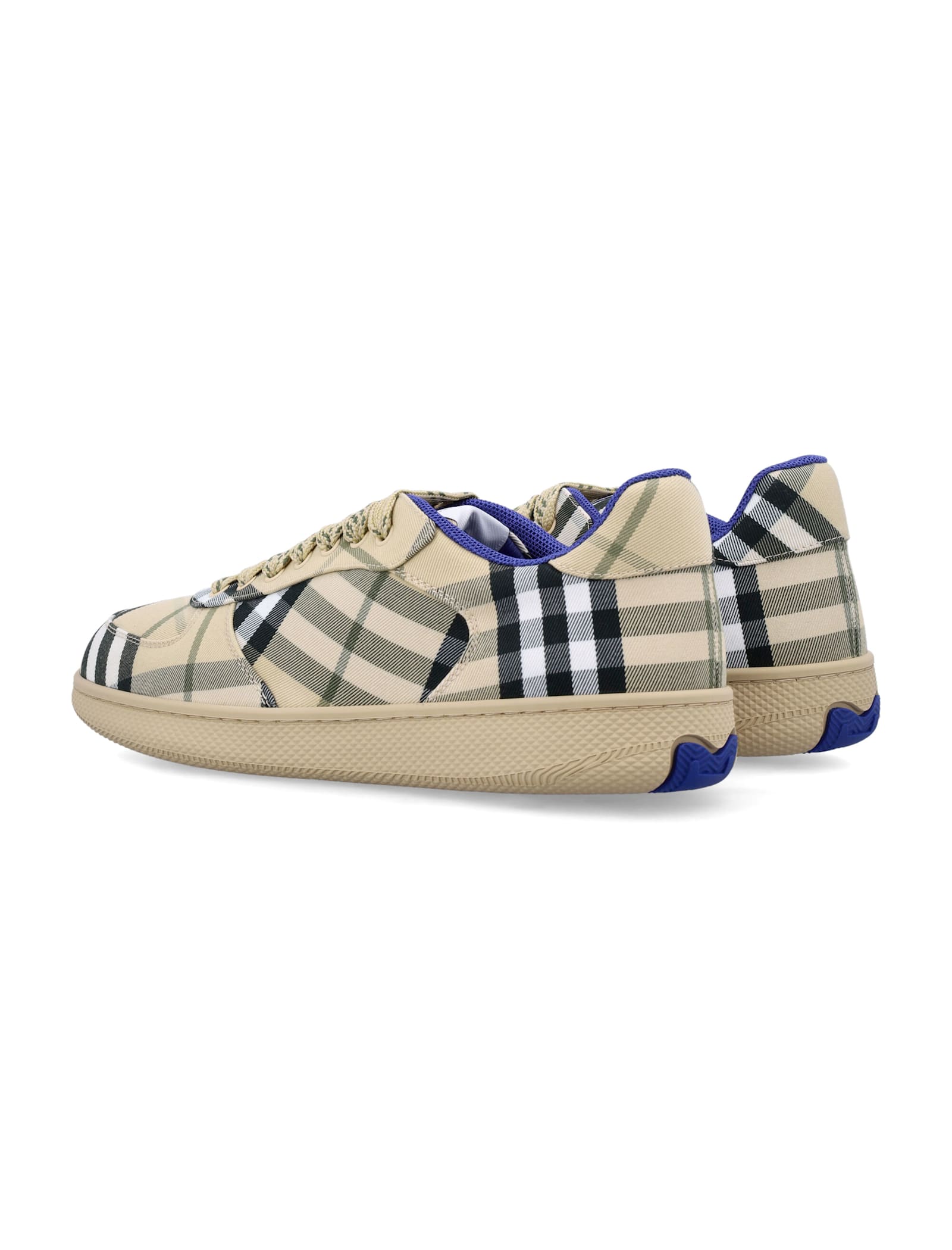 Shop Burberry Terrace Check Sneakers In Grain Ip Check