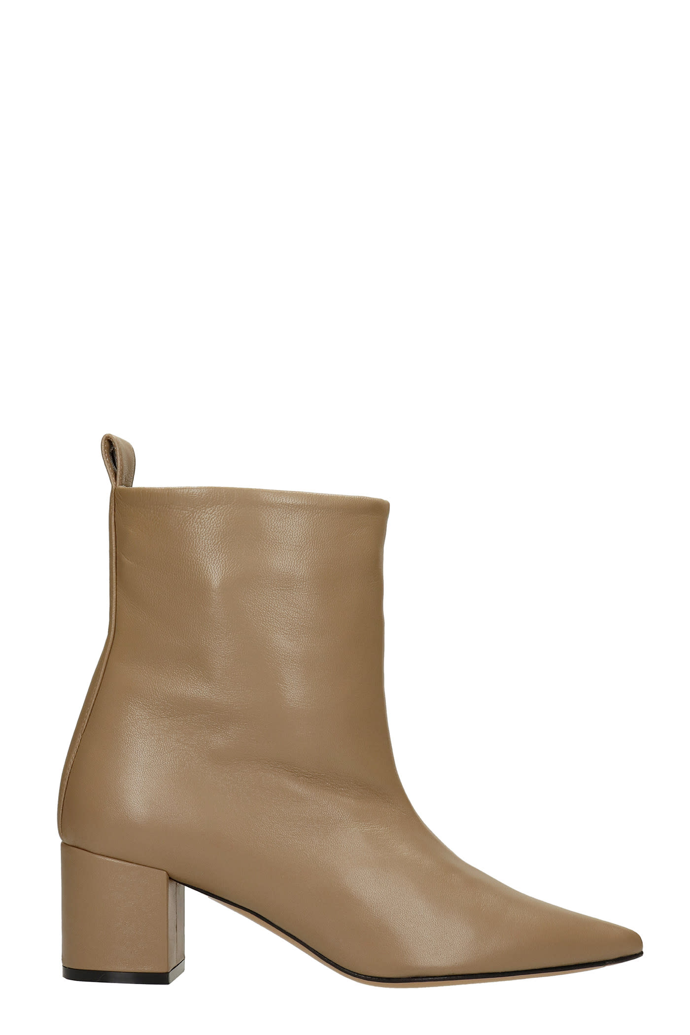 Marc Ellis Rivabella High Heels Ankle Boots In Taupe Leather