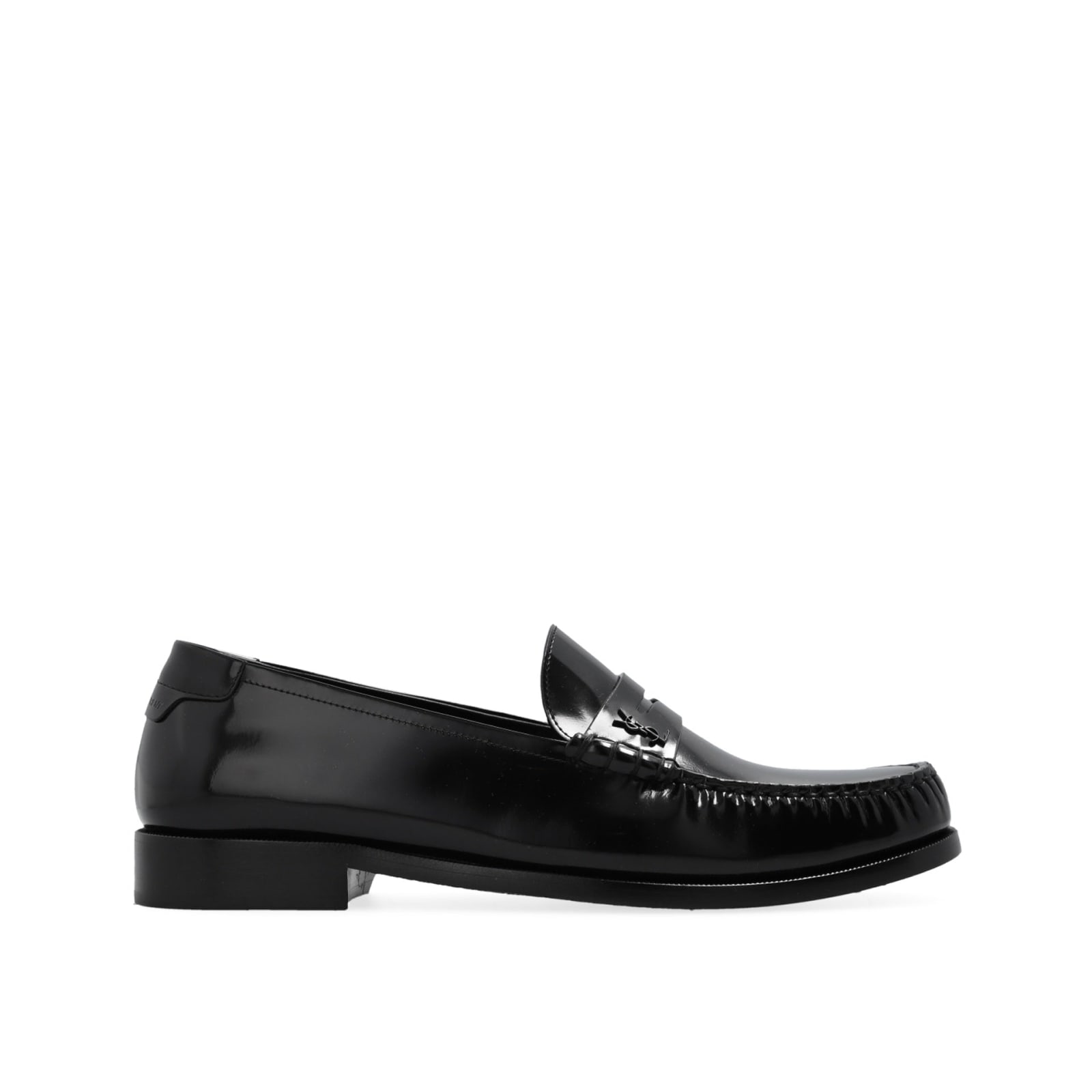 Shop Saint Laurent Penny Loafers In Black