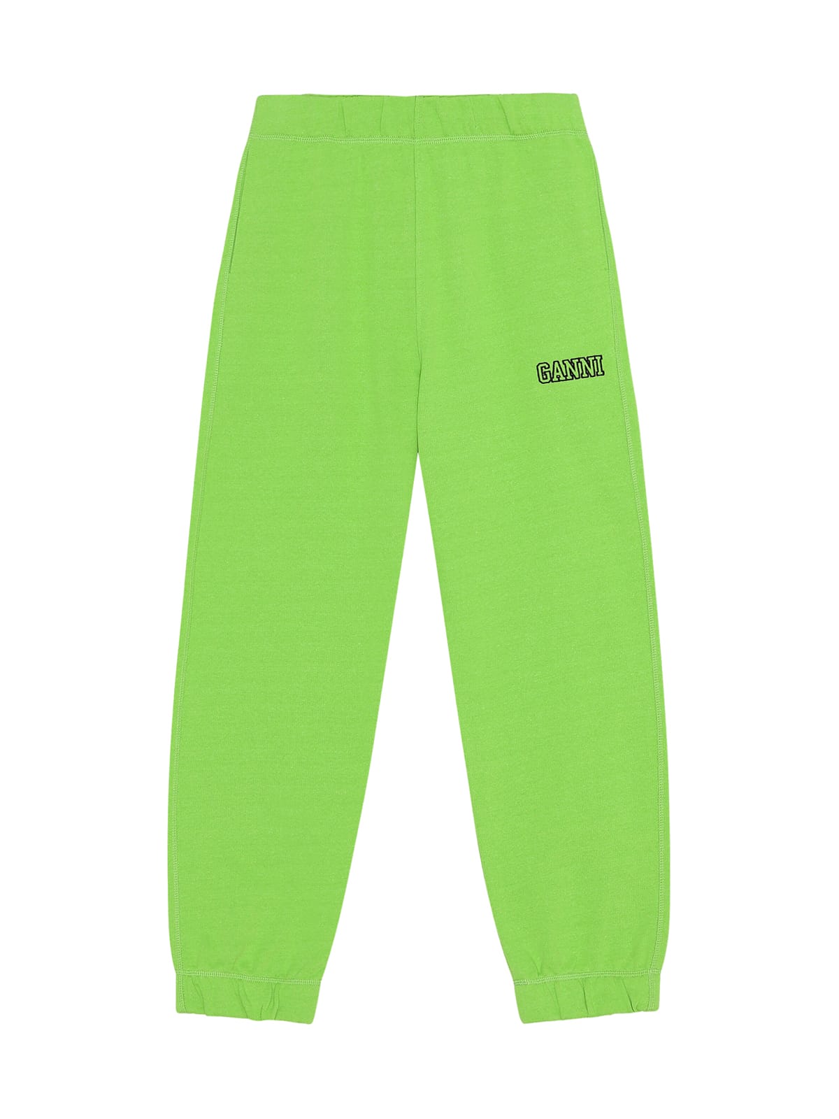 Ganni Software Isoli Jogger In Organic Green Jersey In Flash Green