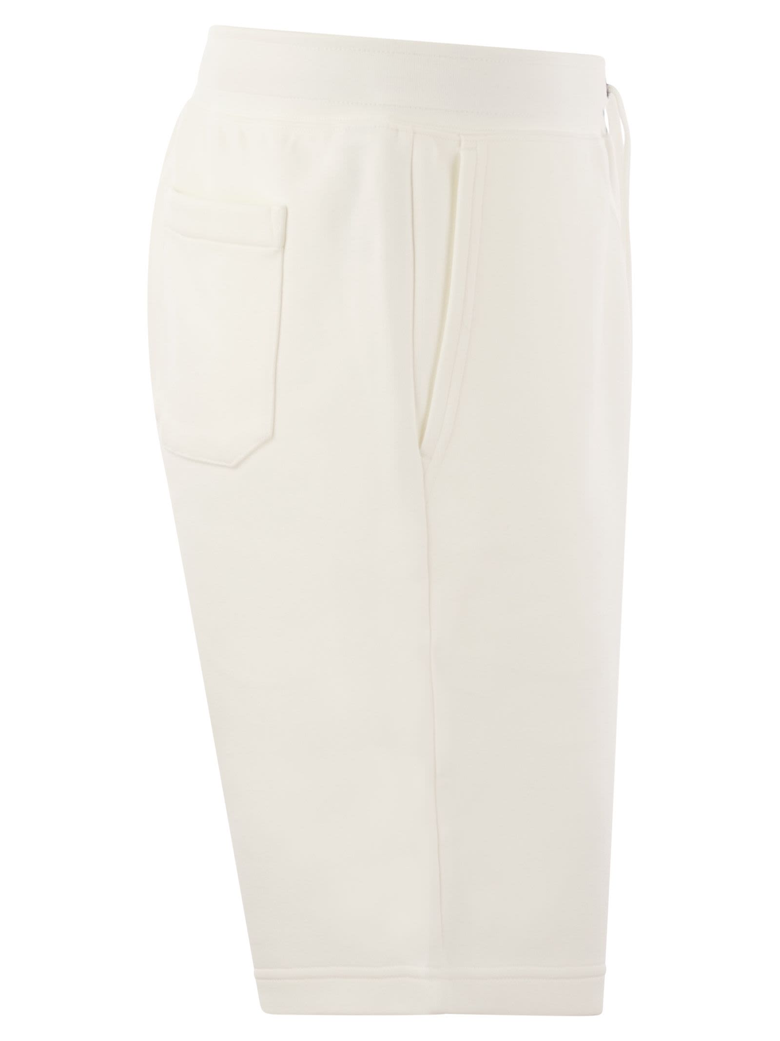 Shop Polo Ralph Lauren Double-knit Shorts In White
