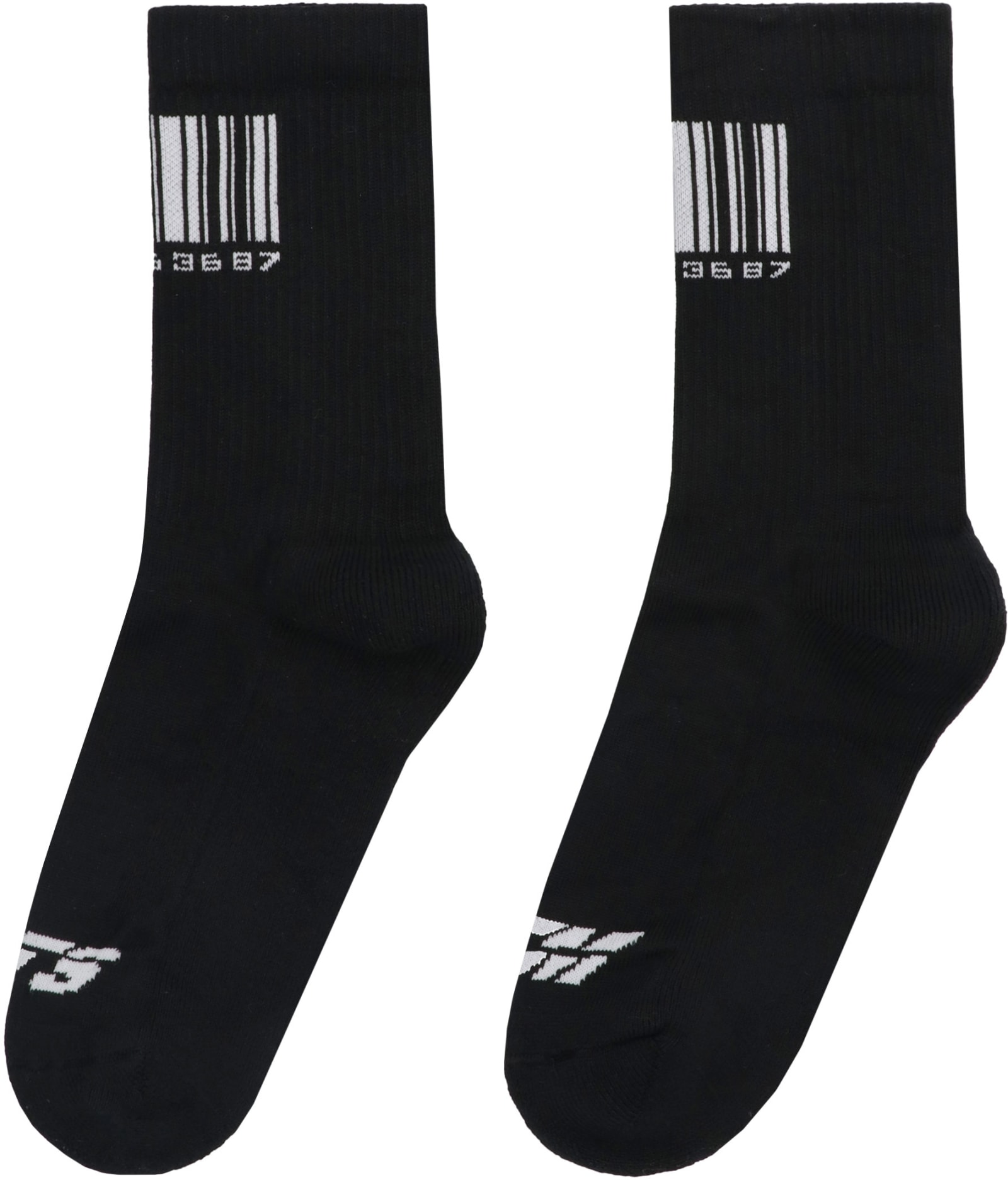 Vetements Logo-pattern Cotton-blend Socks In Black
