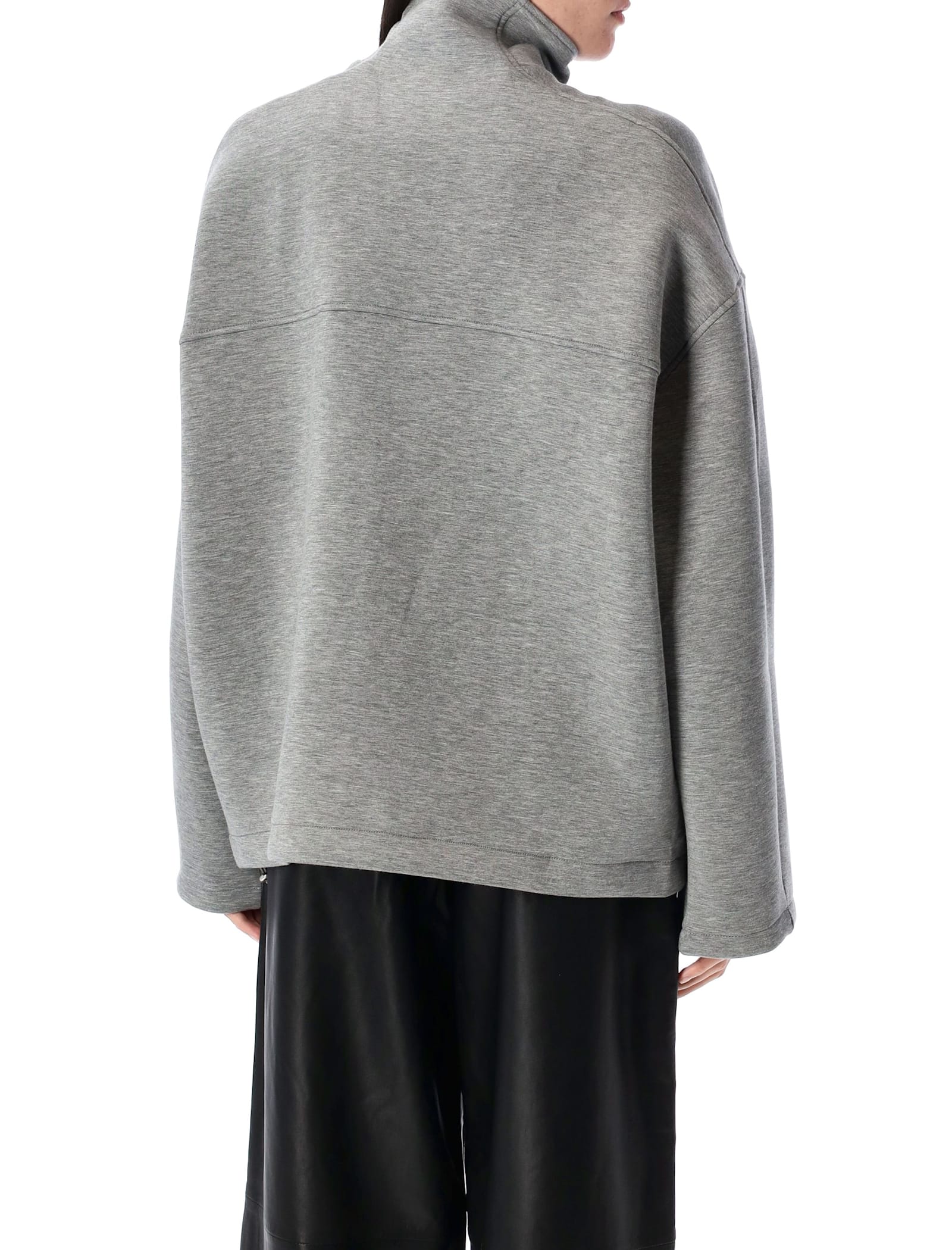 Remain Birger Christensen Zipped Fleece Jacket In Grey Melange