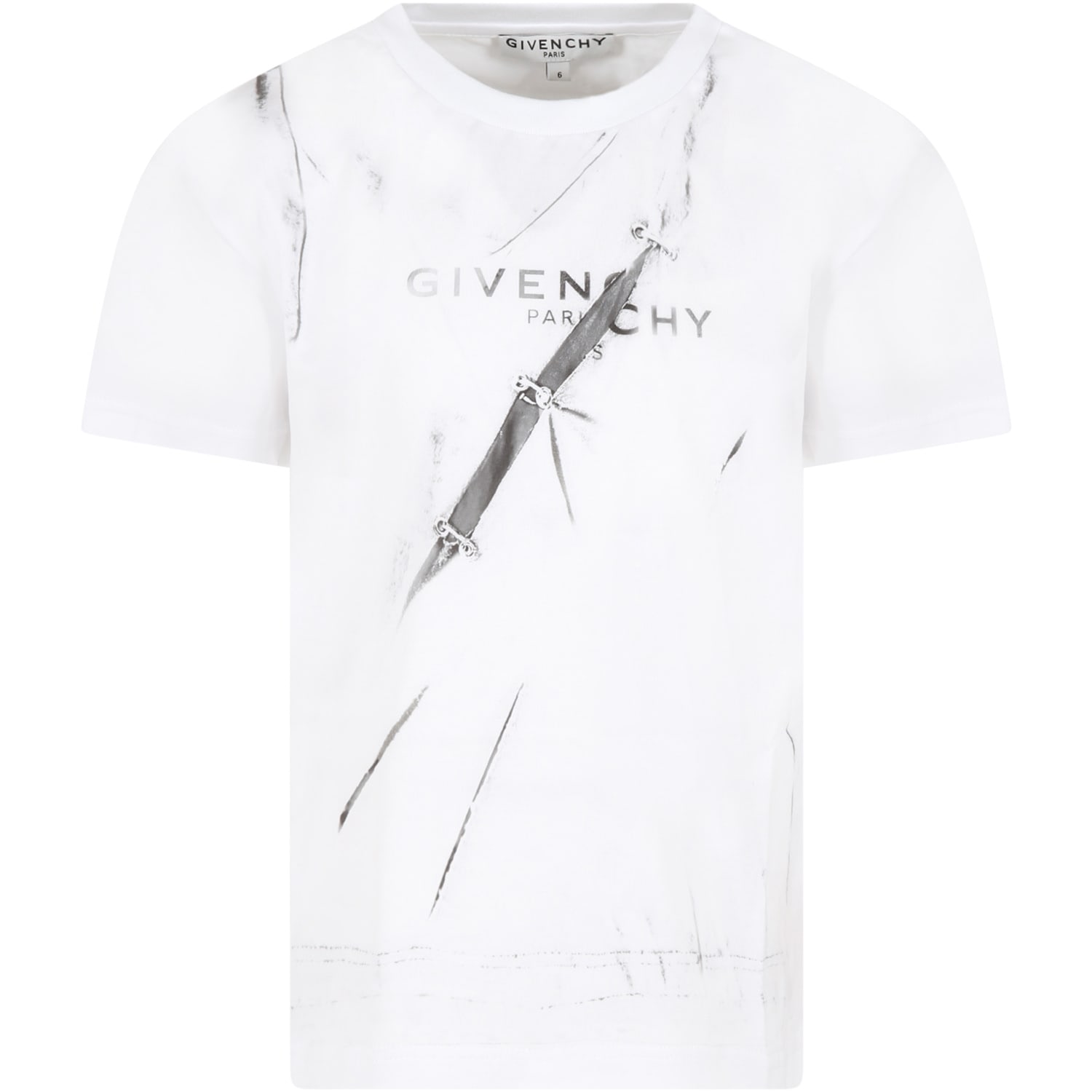 Givenchy White T-shirt For Boy With Fake Tears