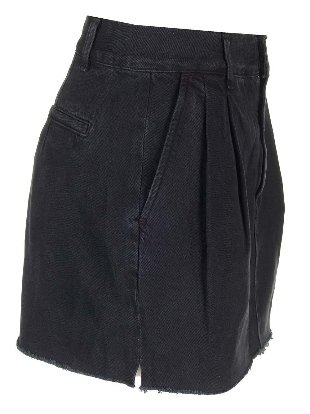 Shop Agolde Becker Mini Skirt In Black