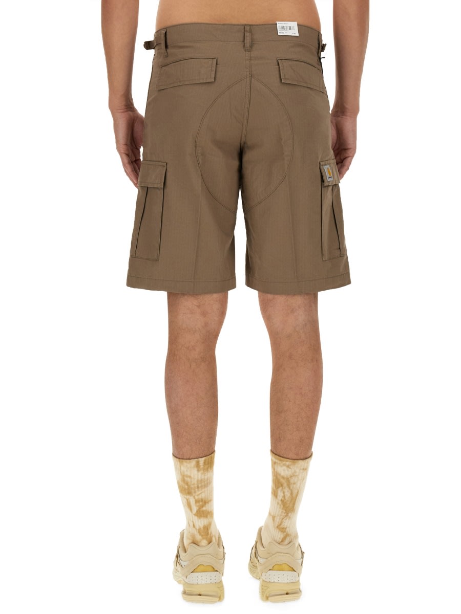 Shop Carhartt Cotton Bermuda Shorts In Branch Rinsed