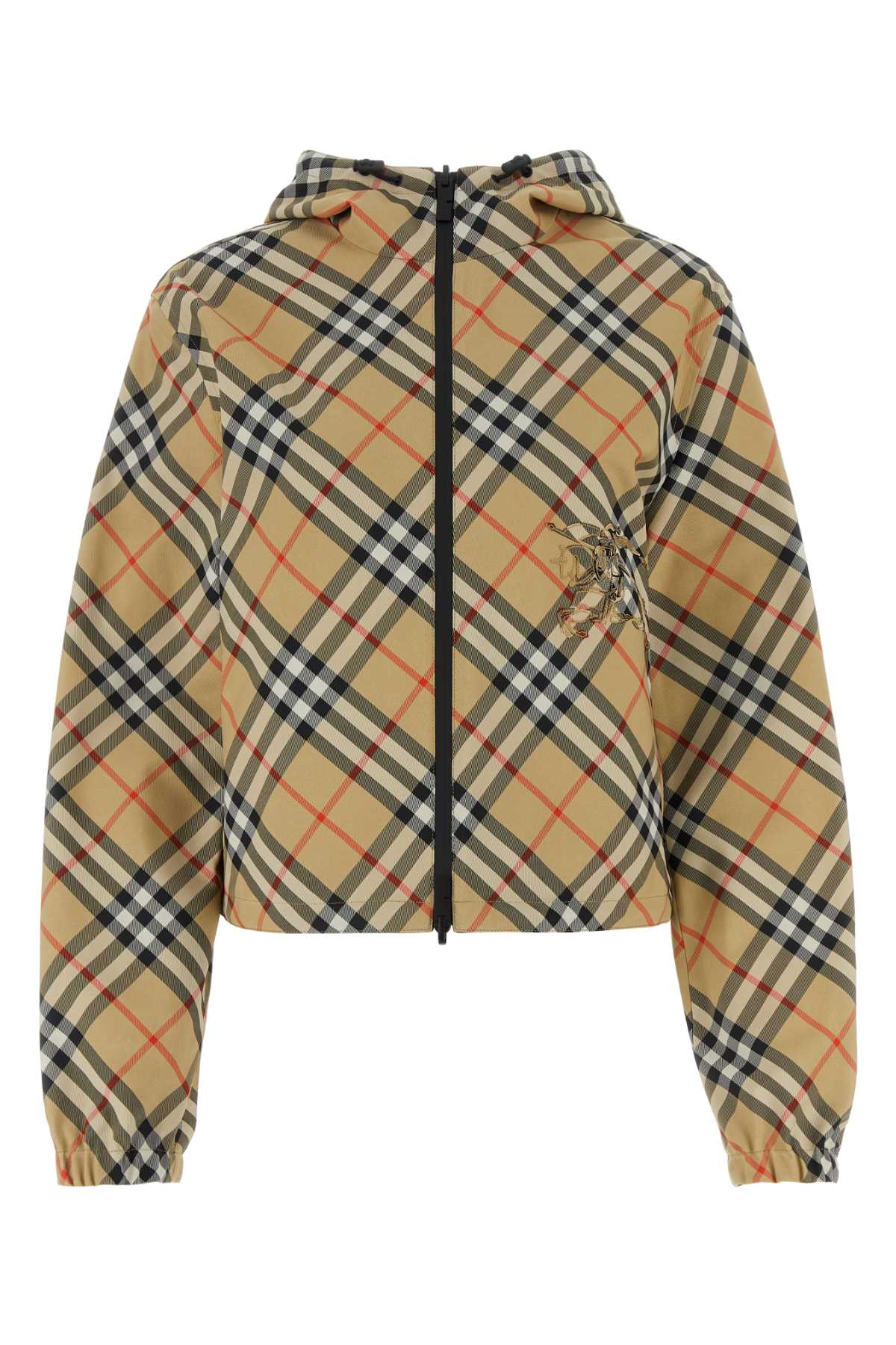 Shop Burberry Printed Polyester Reversible Jacket In Sandipcheck