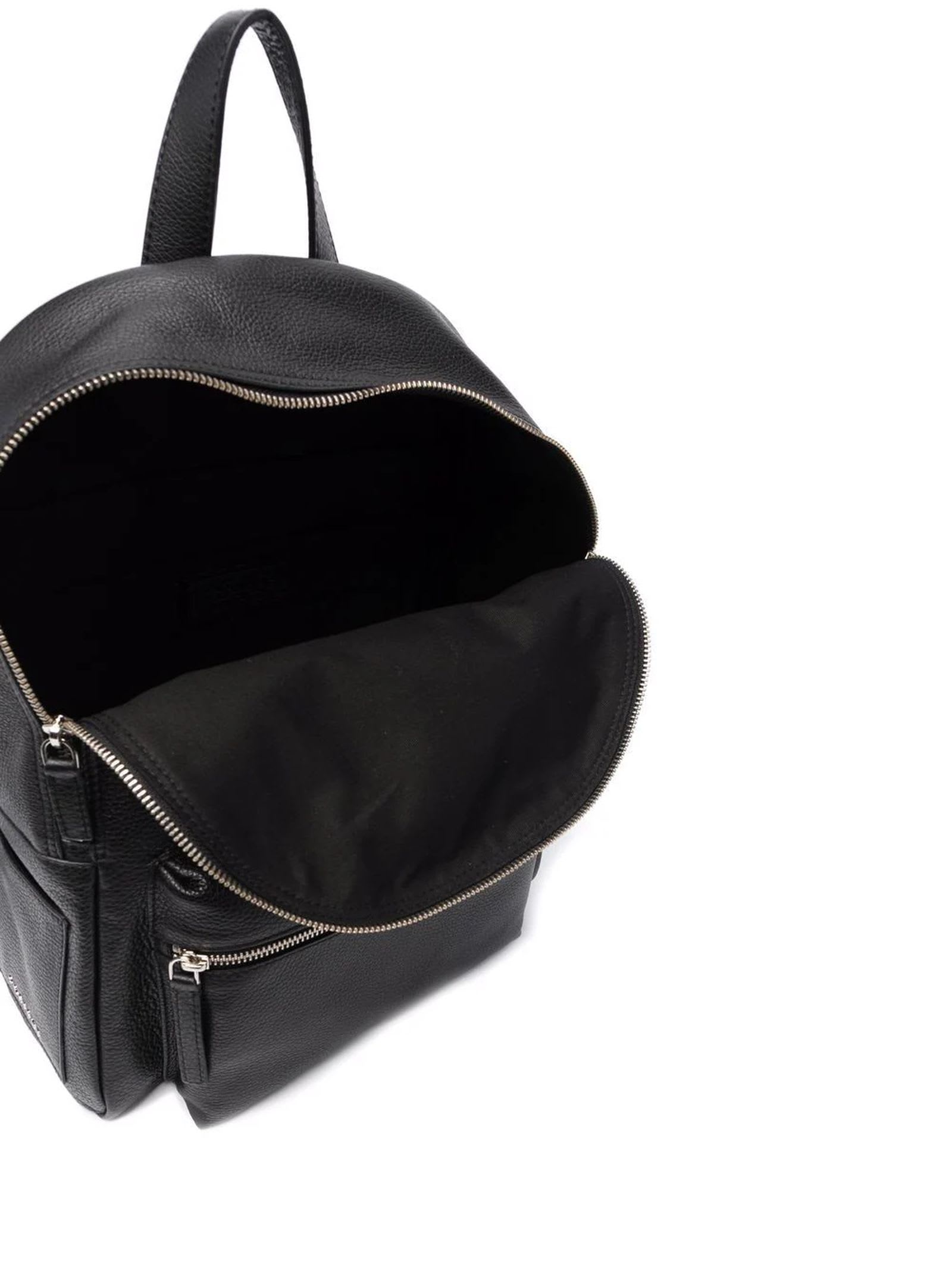 ORCIANI BLACK CALF LEATHER MICRON BACKPACK 