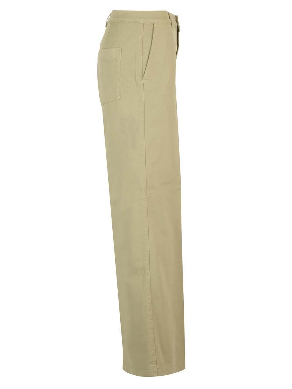 Shop Forte Forte Cotton Twill Flared Trousers In Green