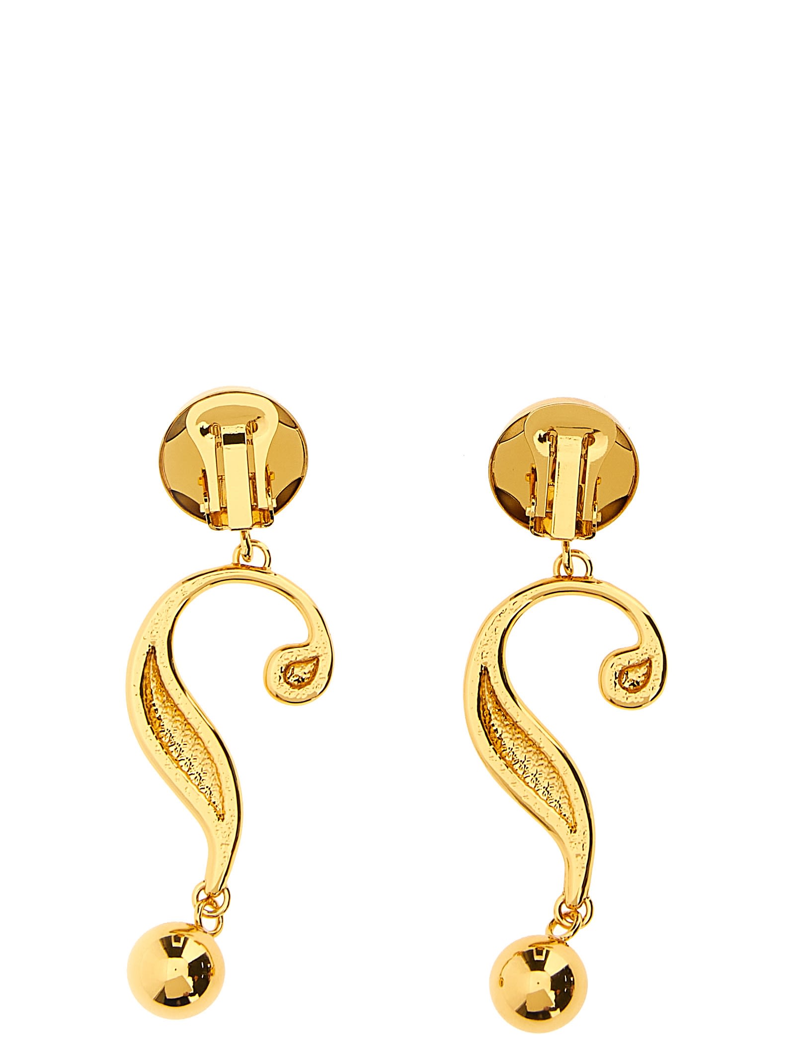 Shop Moschino Question Mark Earrings In Gold