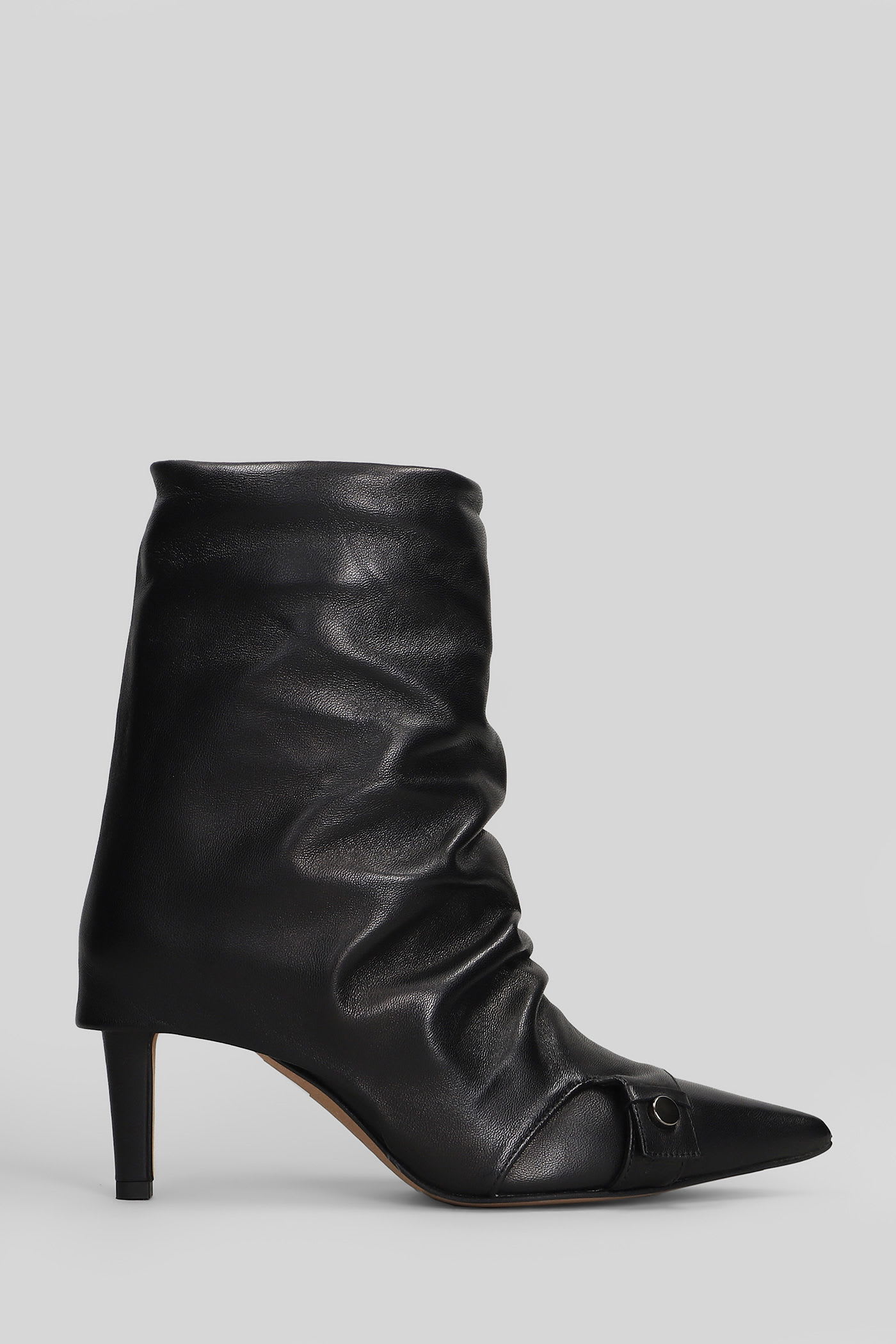 The Seller Low Heels Ankle Boots In Black Leather In Black
