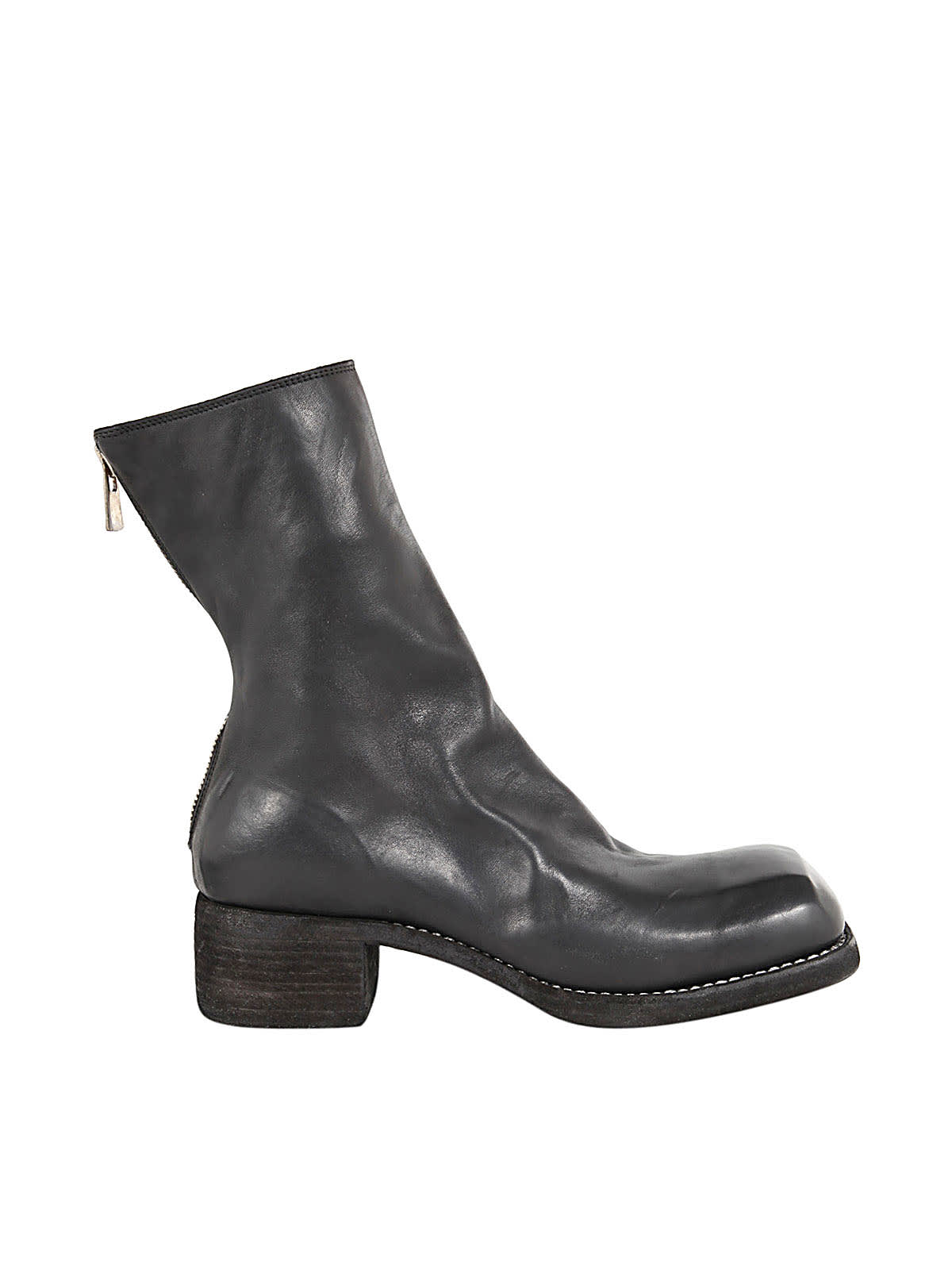Guidi Back Zip Mid Boots In Blkt