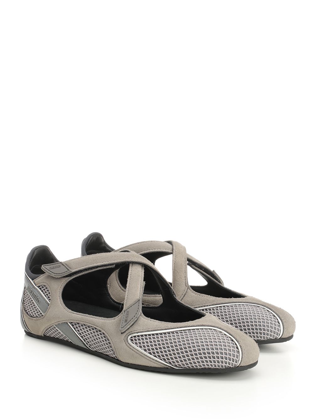 Attico Floor 01 Flat Ballerina In Gray