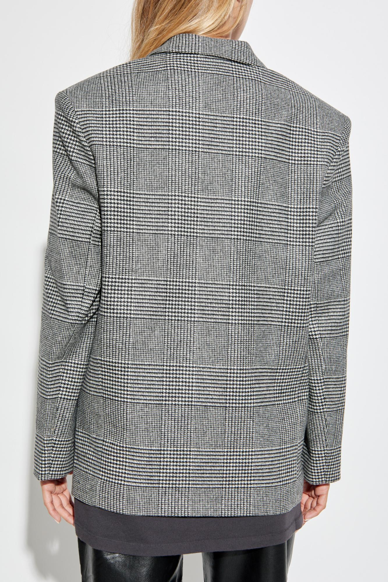 Shop Anine Bing Blazer With Plaid Pattern In Red