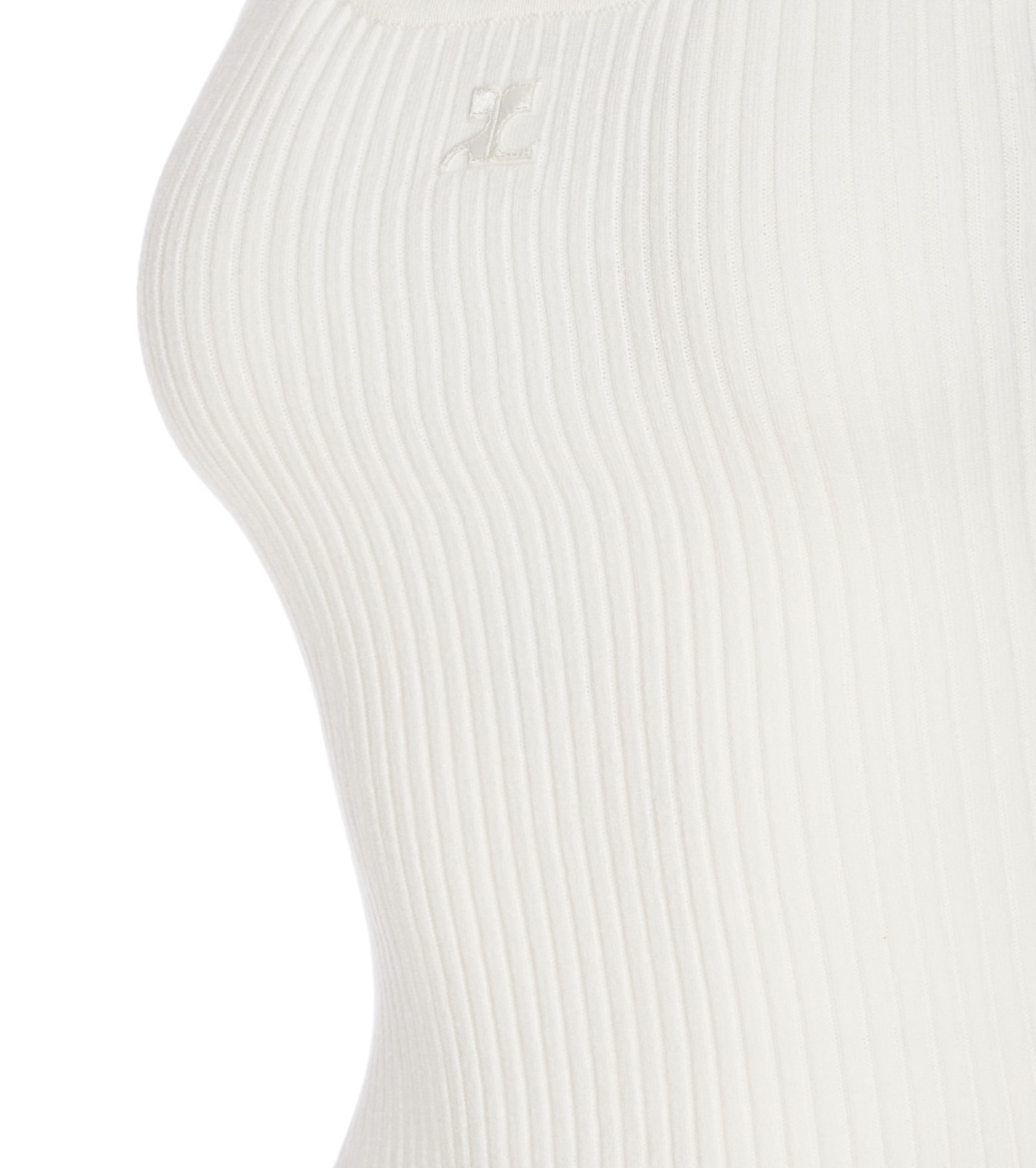 Shop Courrèges Reedition Knit Tank Top In White