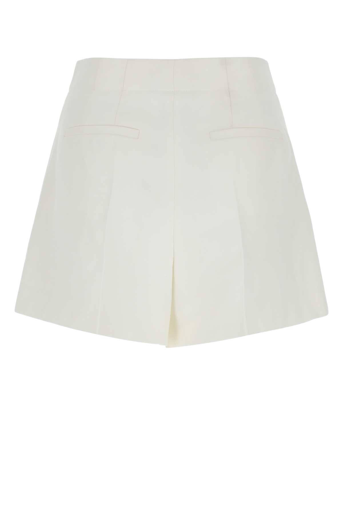 Chloé White Wool Blend Shorts In 107