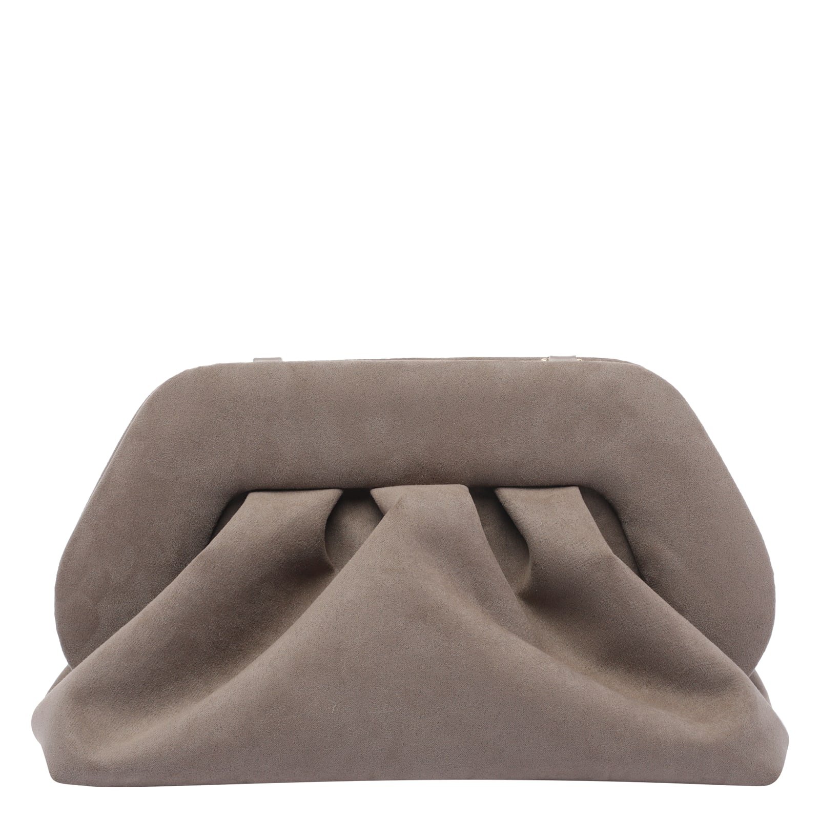 Themoirè Tia Suede Clutch In Gray