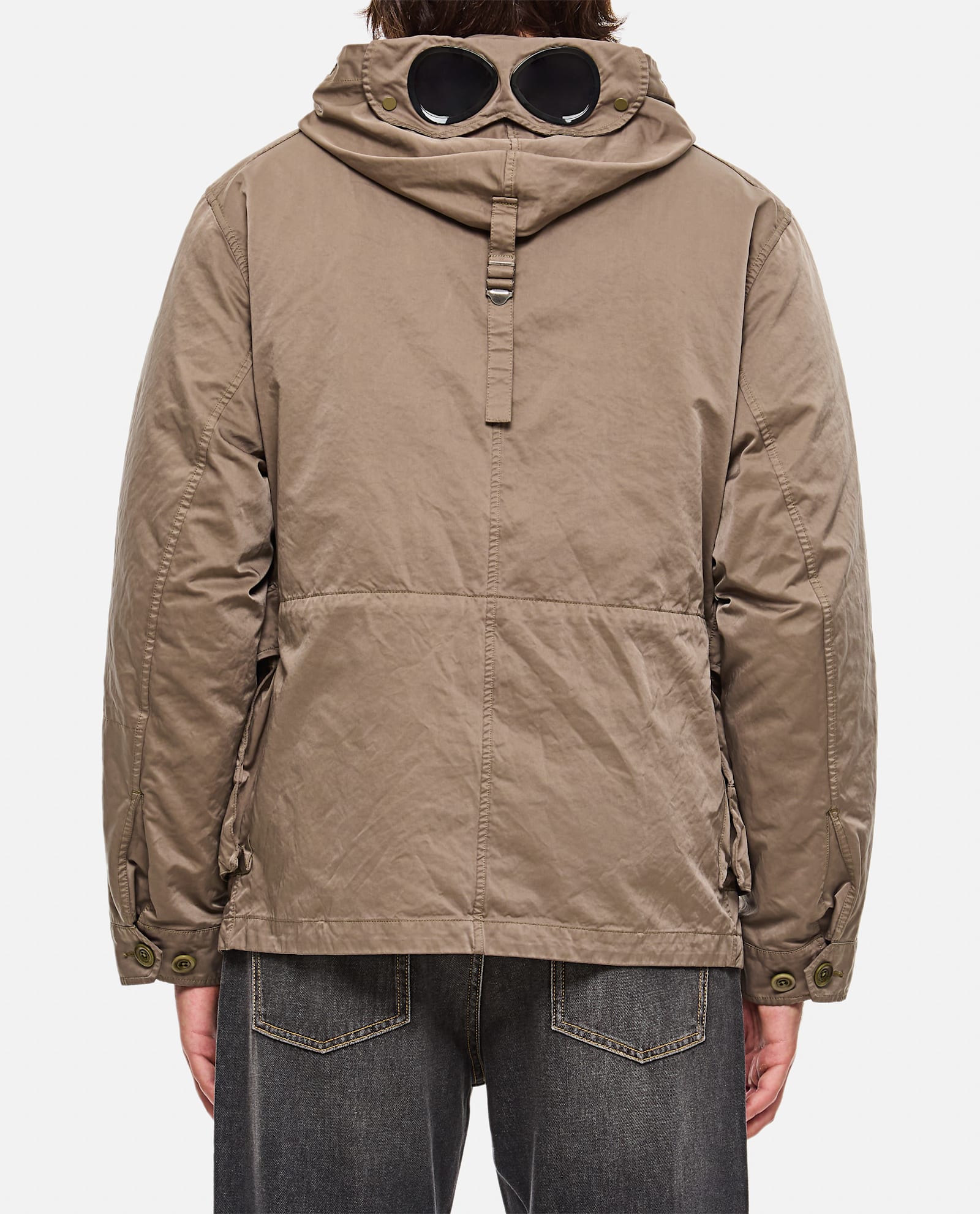 Shop C.p. Company Outerwear Medium Jacket In Micro Kei In Beige