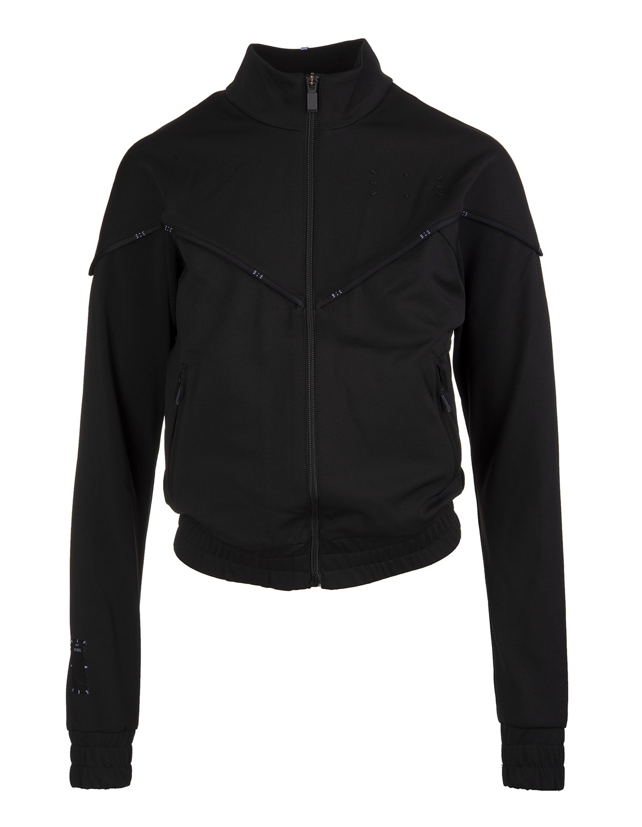 McQ Alexander McQueen Black Sweatshirt With Zip And Logo Applications