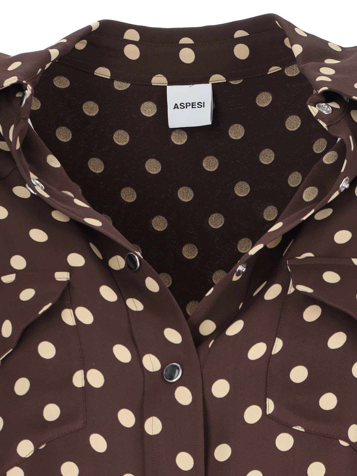 Shop Aspesi Polka Dot Shirt In Brown