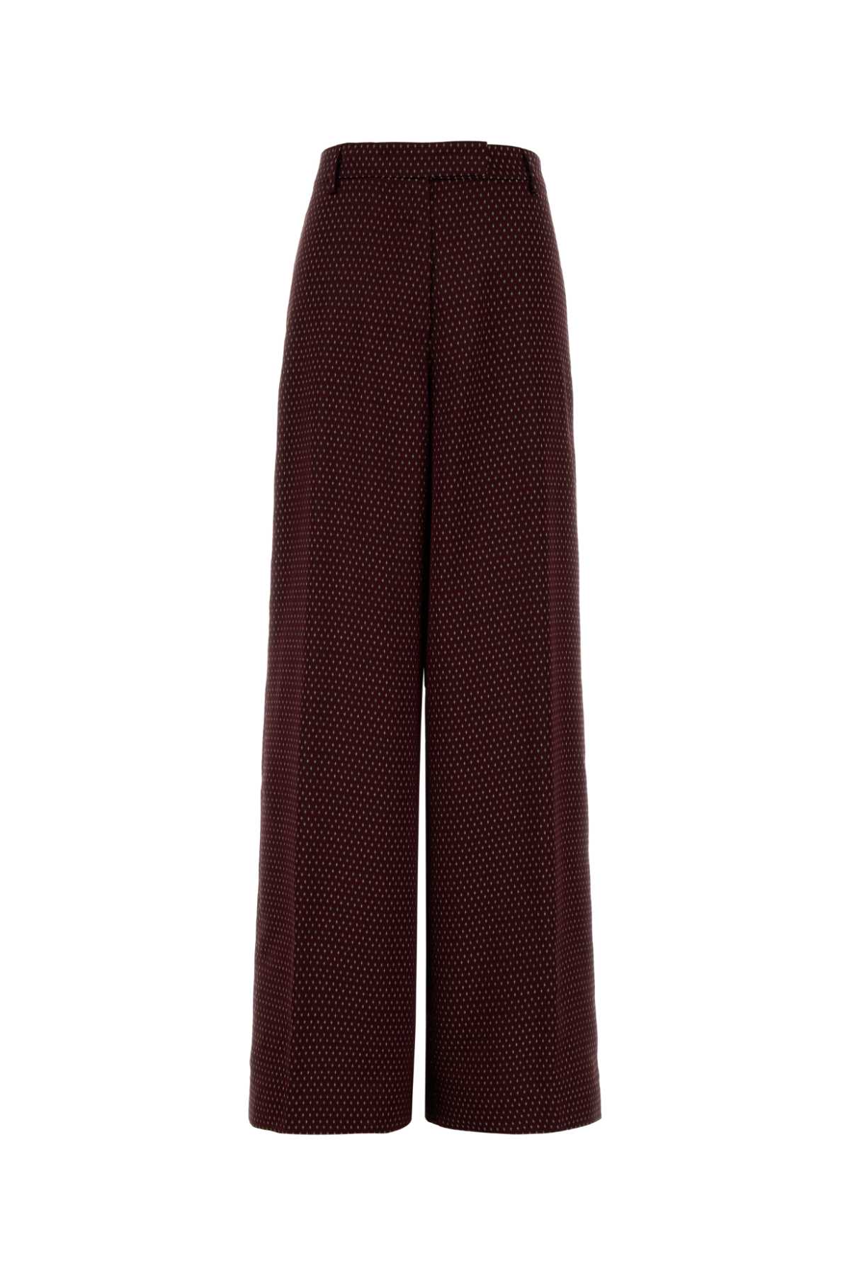 Dries Van Noten Embroidered Satin Penn Wide-leg Pant In Burgundy