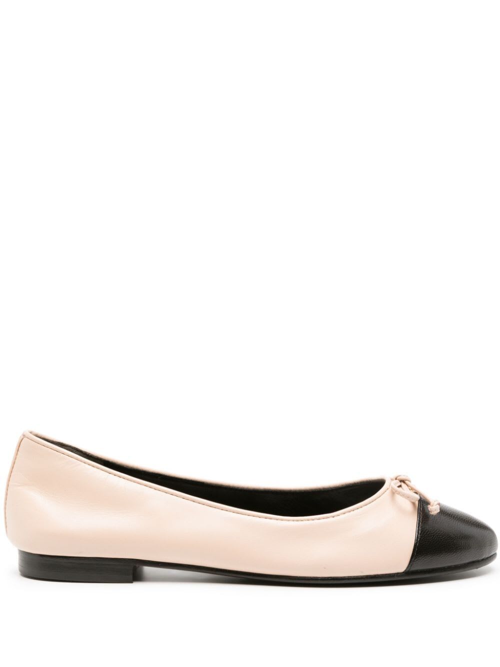 Shop Tory Burch Cap-toe Ballet In Rose Pink Perfect Black