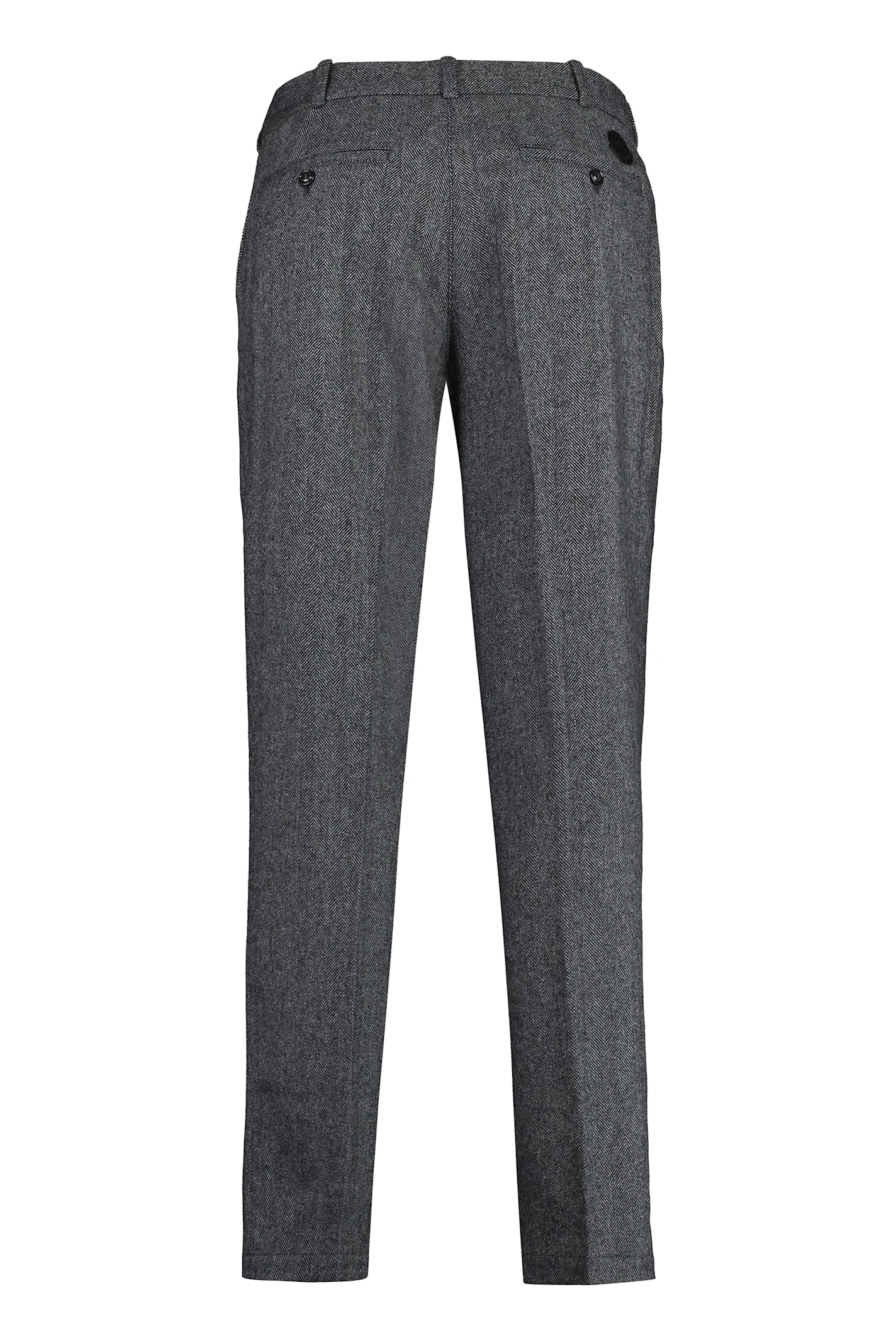 Moncler Men's Wool Blend Trousers In Black