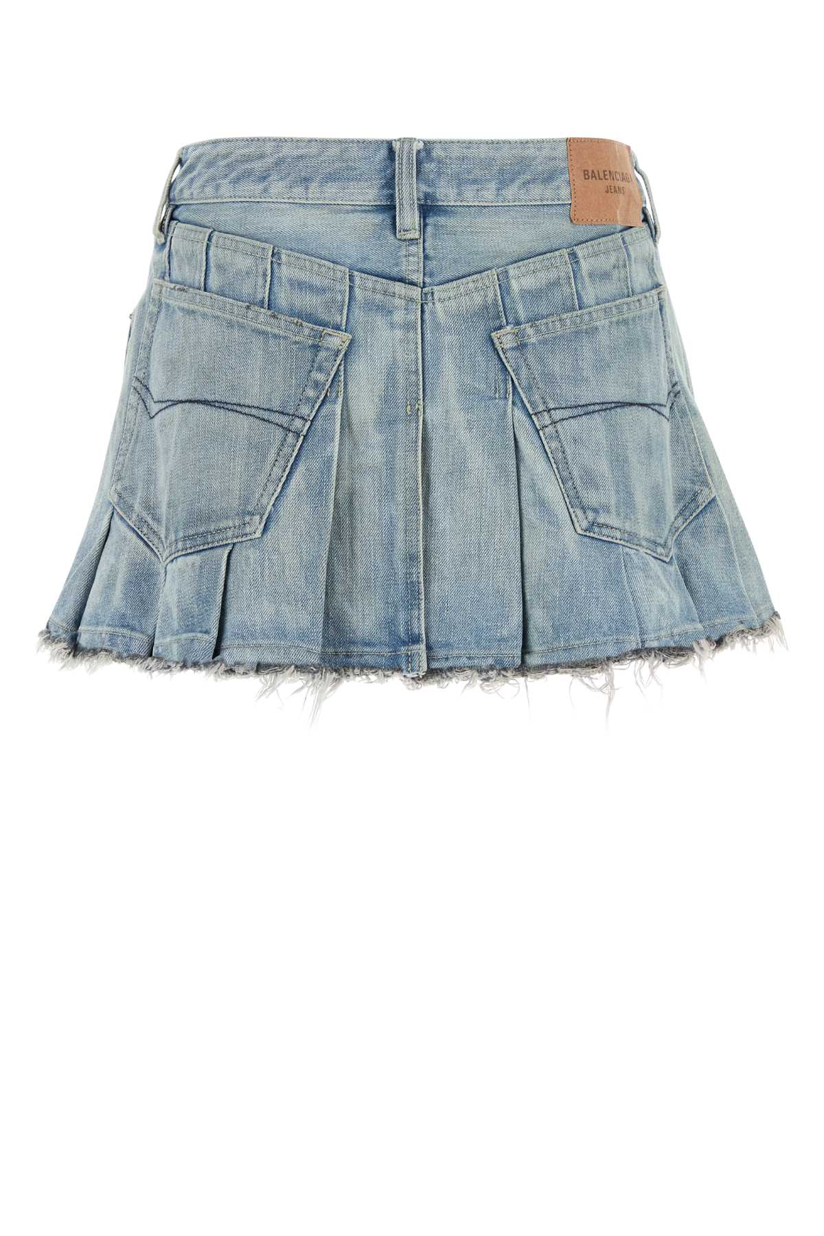Balenciaga Mini Skirt With Pleats And Pockets In Blue